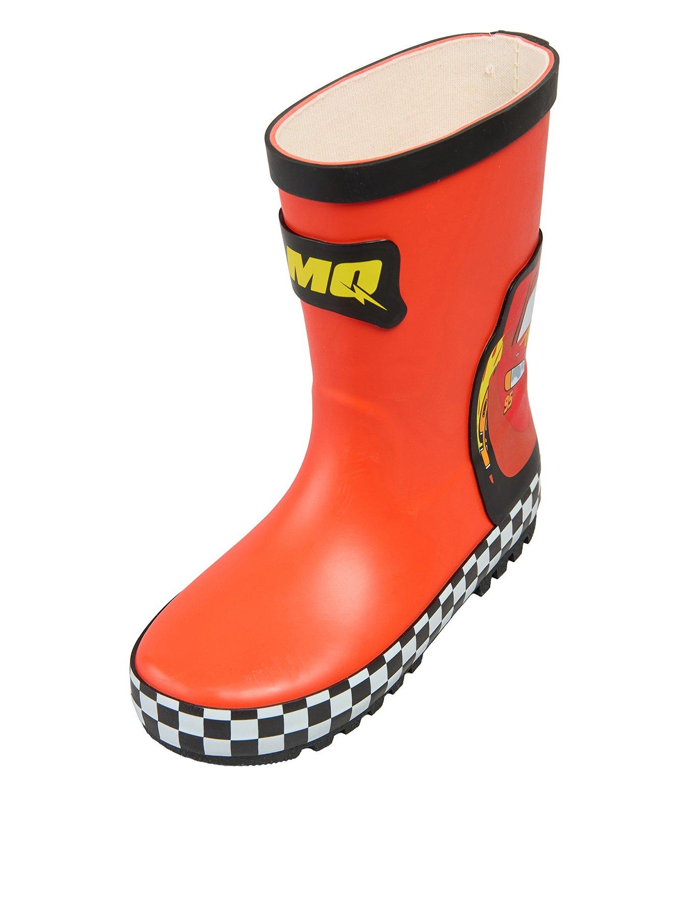 Image 1 of 4 of The Very Collection Boys Lightning McQueen Rubber Wellington Boots - Red