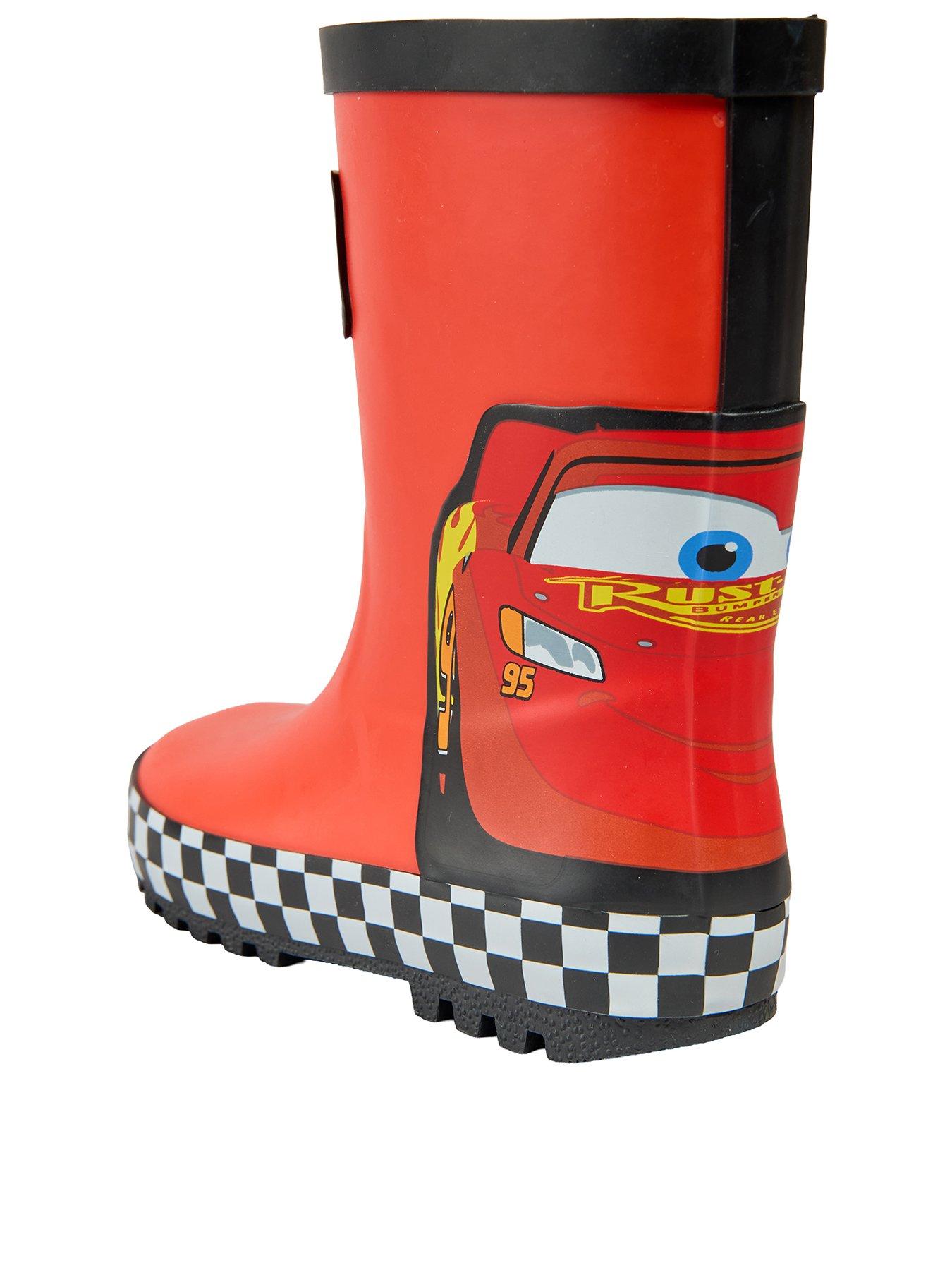 Image 3 of 4 of The Very Collection Boys Lightning McQueen Rubber Wellington Boots - Red