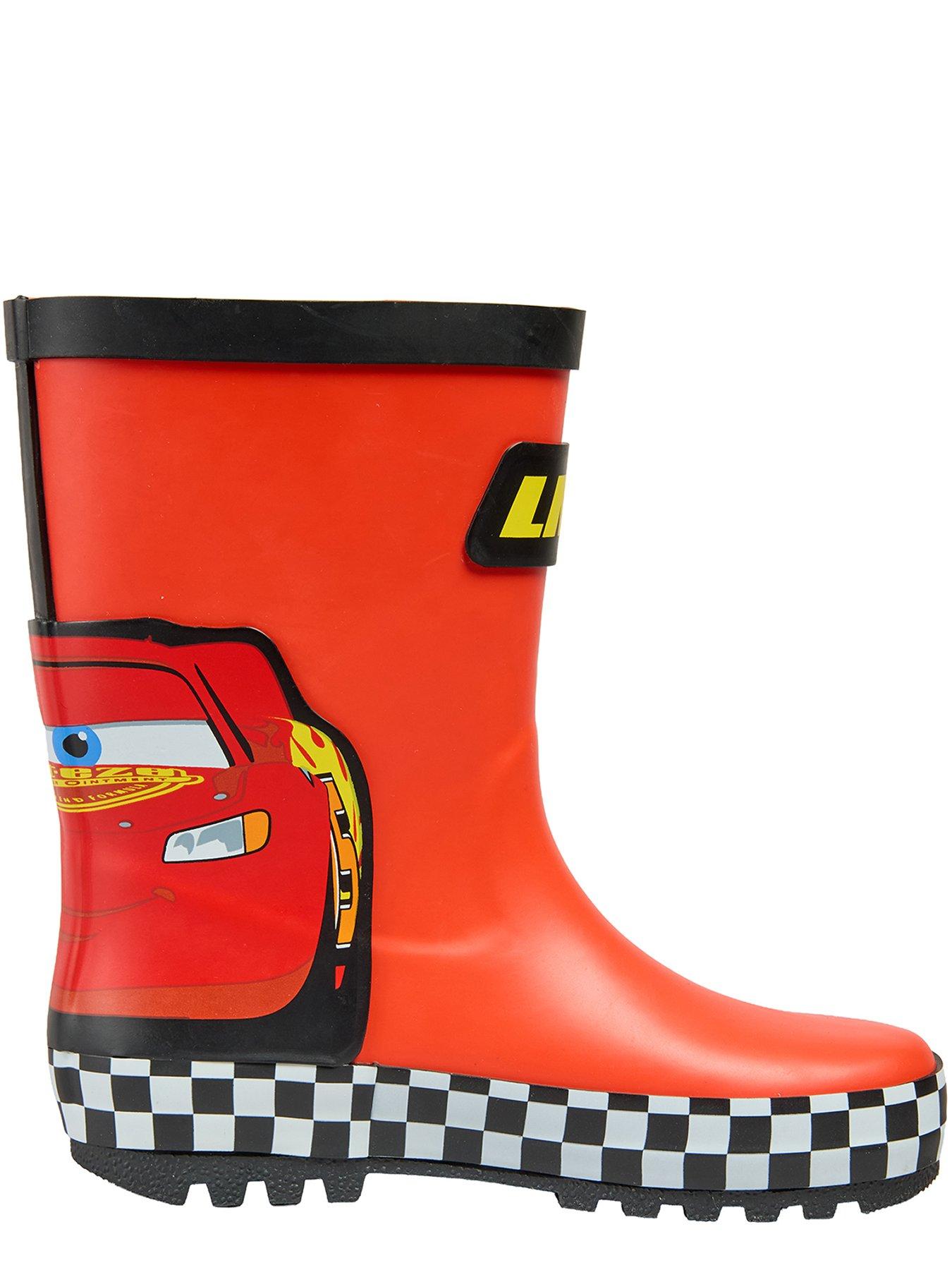 Image 4 of 4 of The Very Collection Boys Lightning McQueen Rubber Wellington Boots - Red