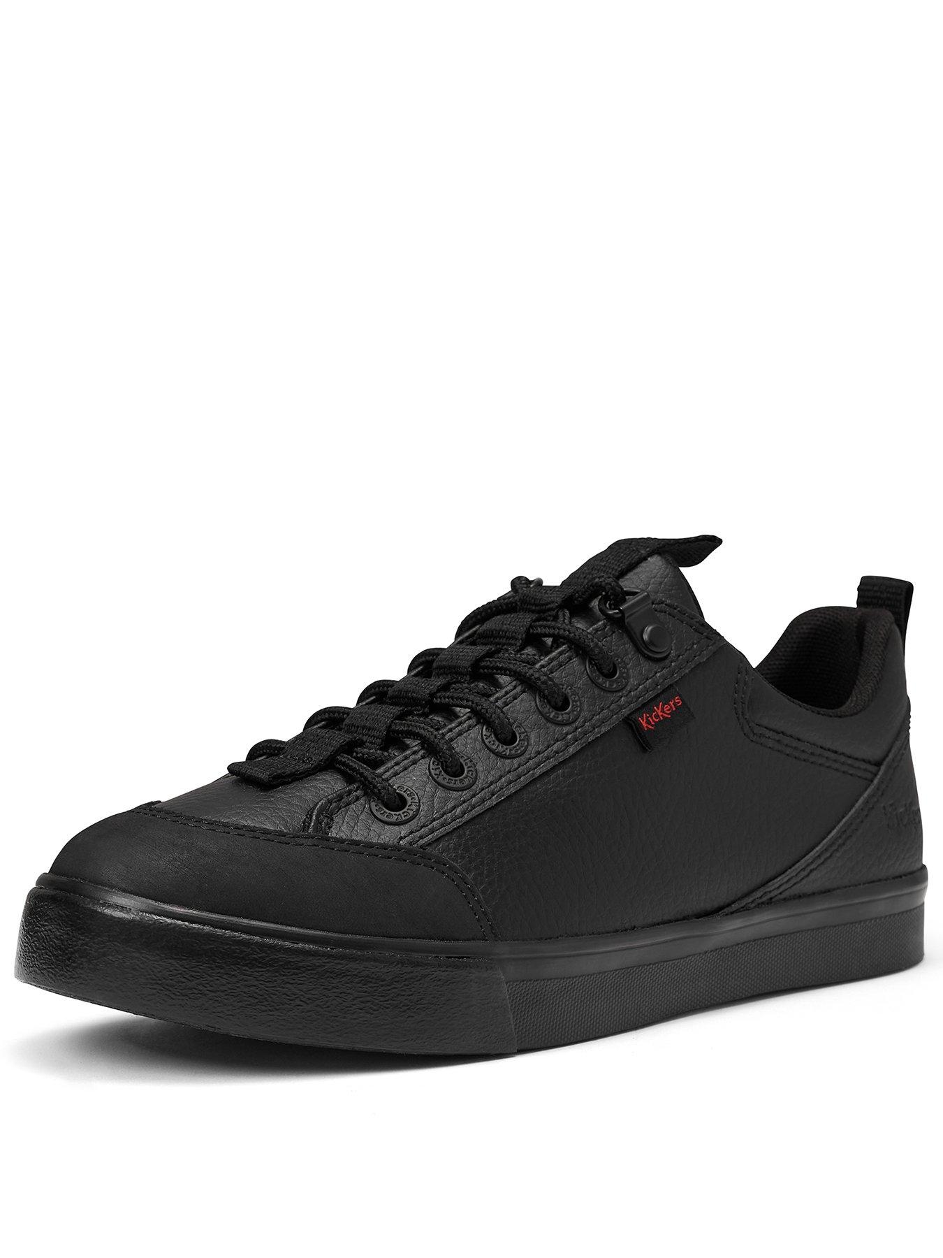 Kickers Youth Tovni Lo Track Leather Shoe - Black