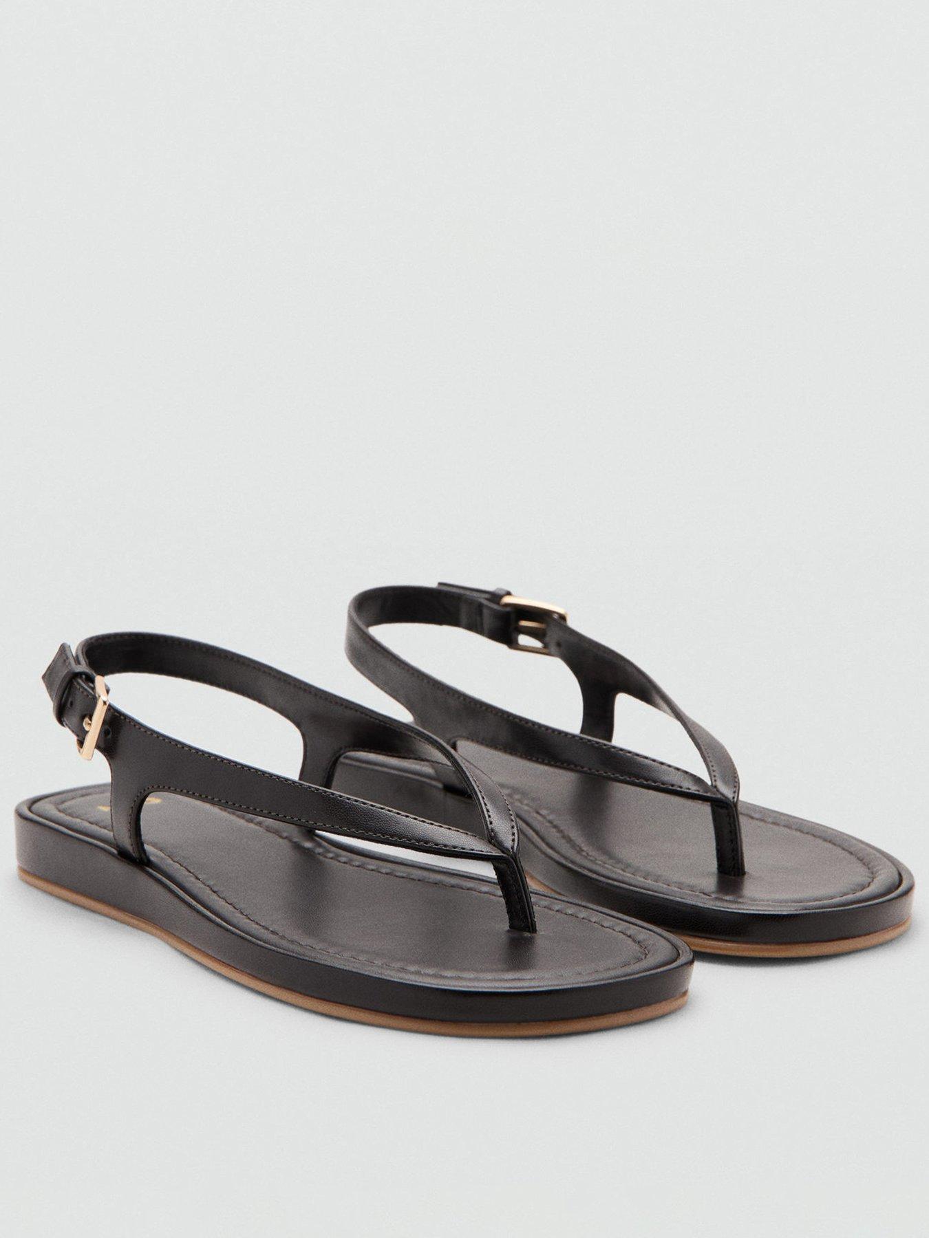 Mango Buckle Strap Sandals - Brown
