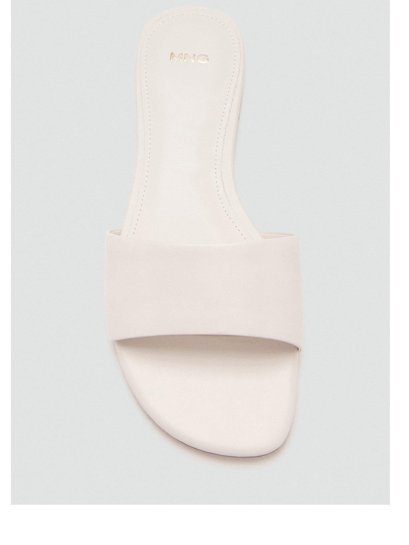 Image 3 of 4 of Mango Flat Leather Sandal - Cream