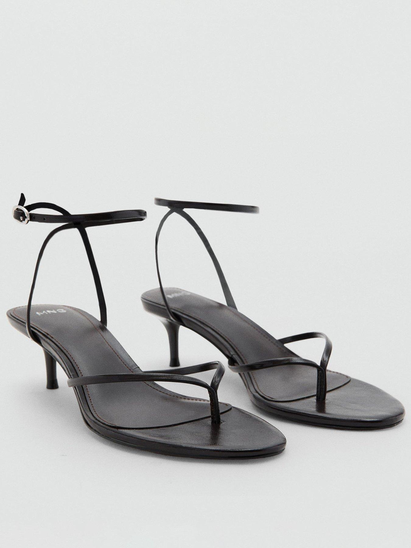 Mango Strappy Heeled Sandals - Brown