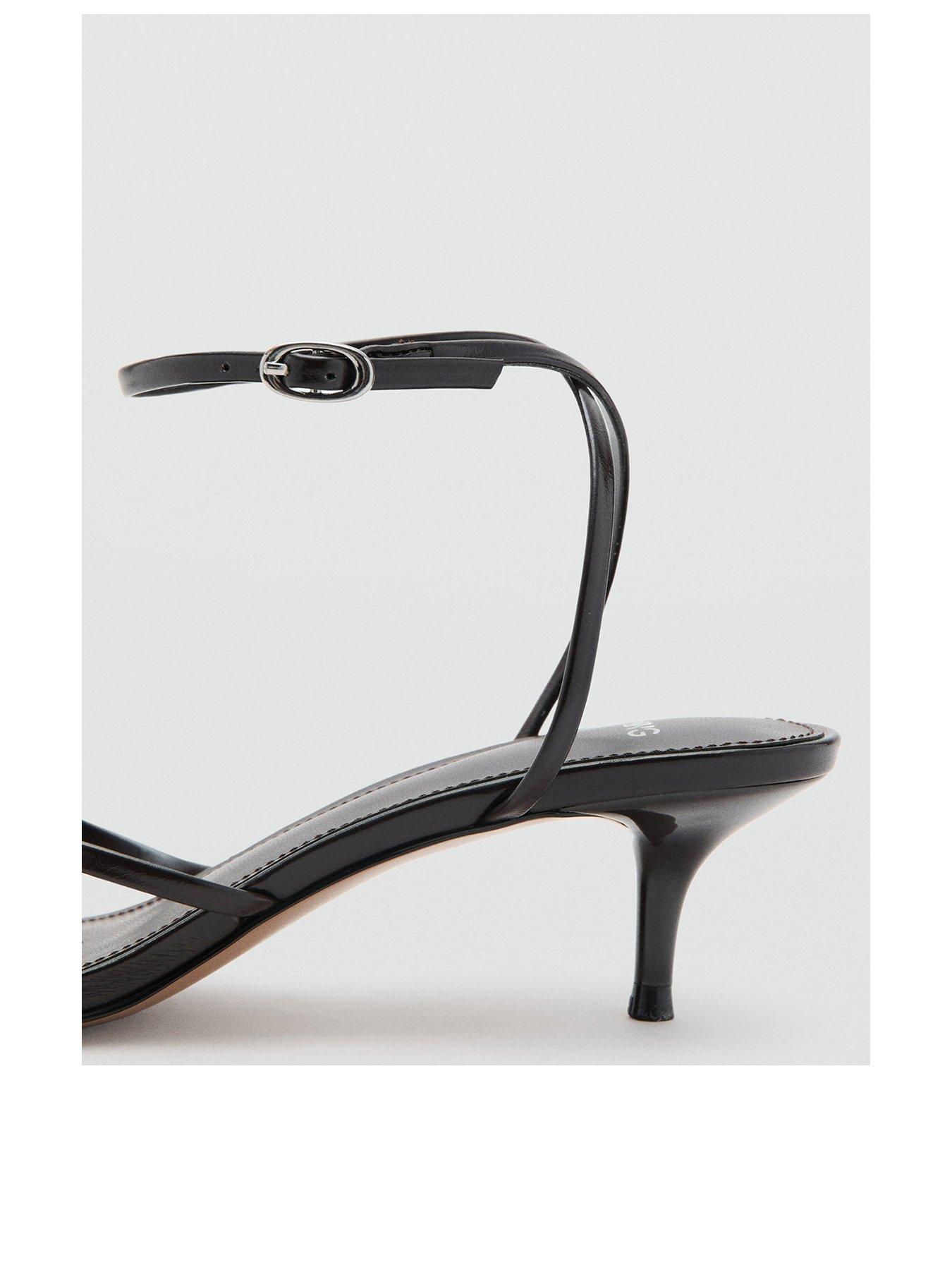 Image 3 of 6 of Mango Strappy Heeled Sandals - Brown