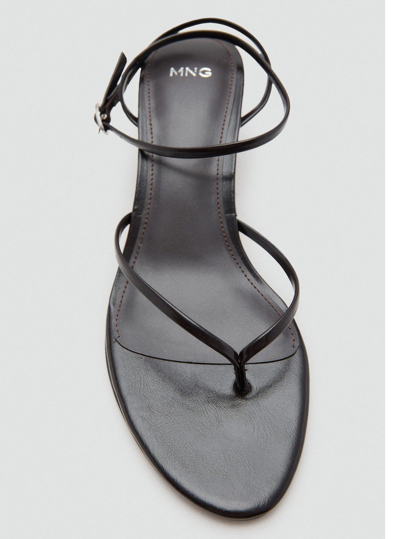 Image 4 of 6 of Mango Strappy Heeled Sandals - Brown