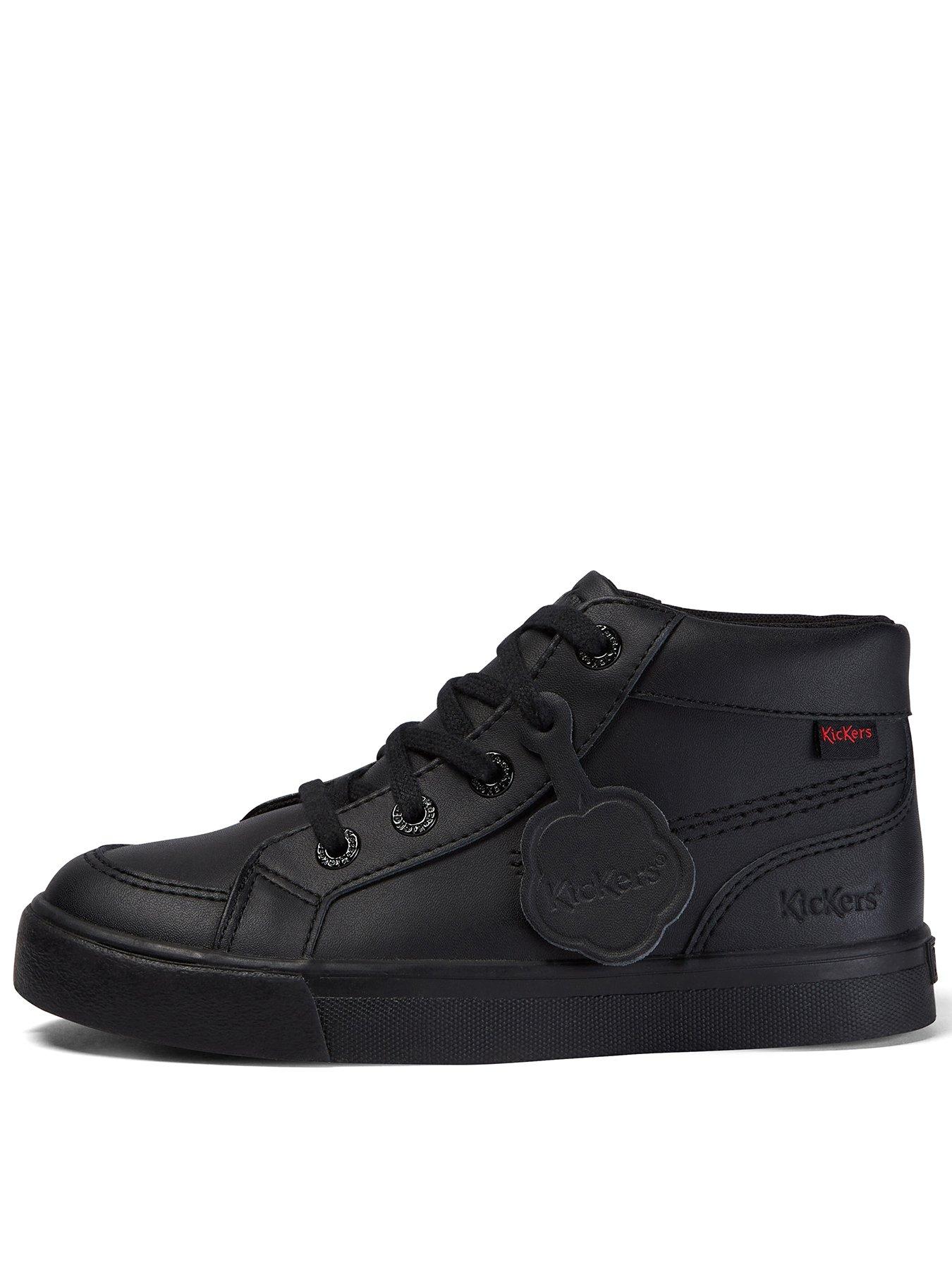 Kickers Junior Tovni Hi Leather Shoe - Black