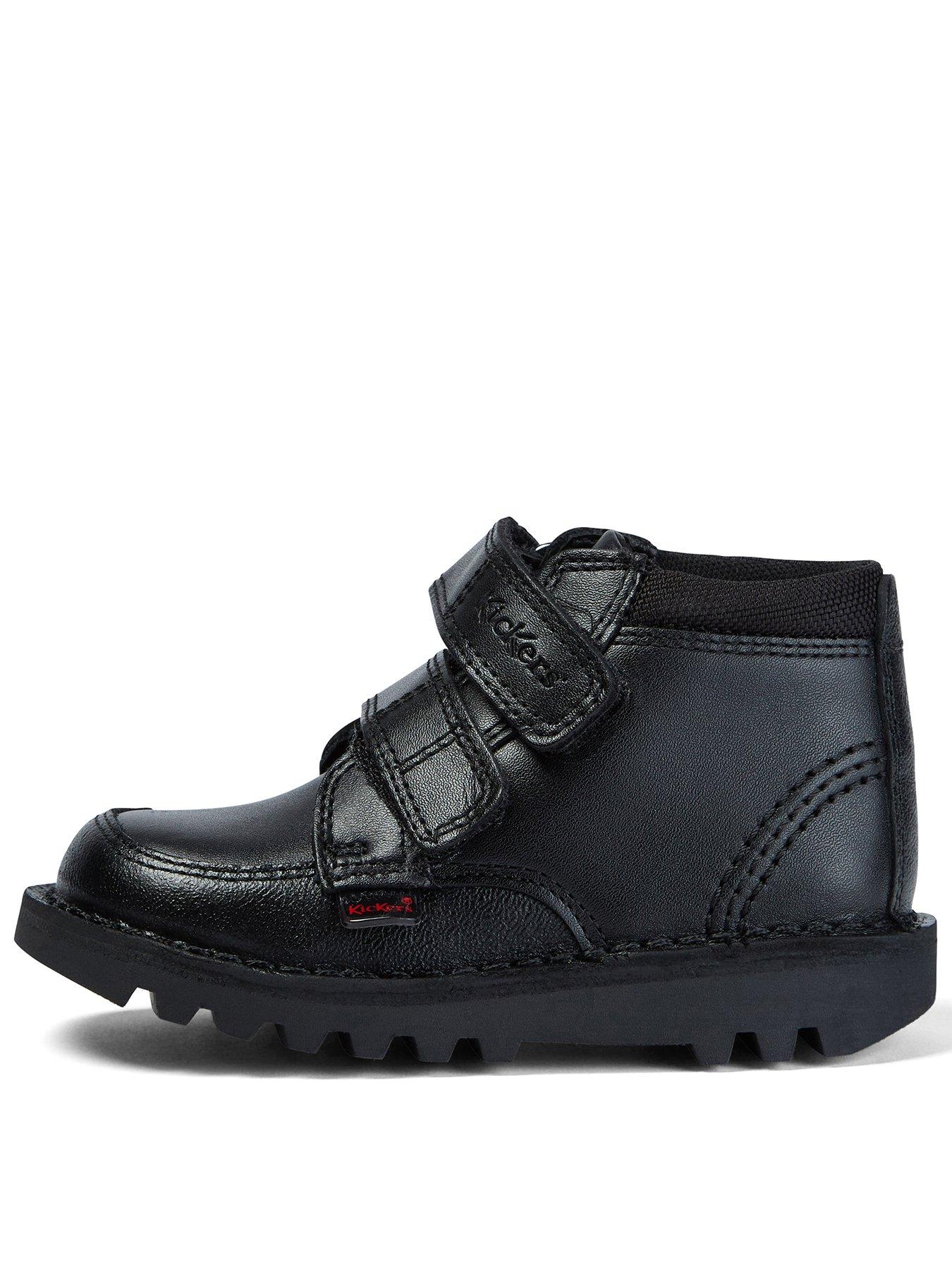 Kickers Infant Kick Scuff Hi Leather Shoe - Black