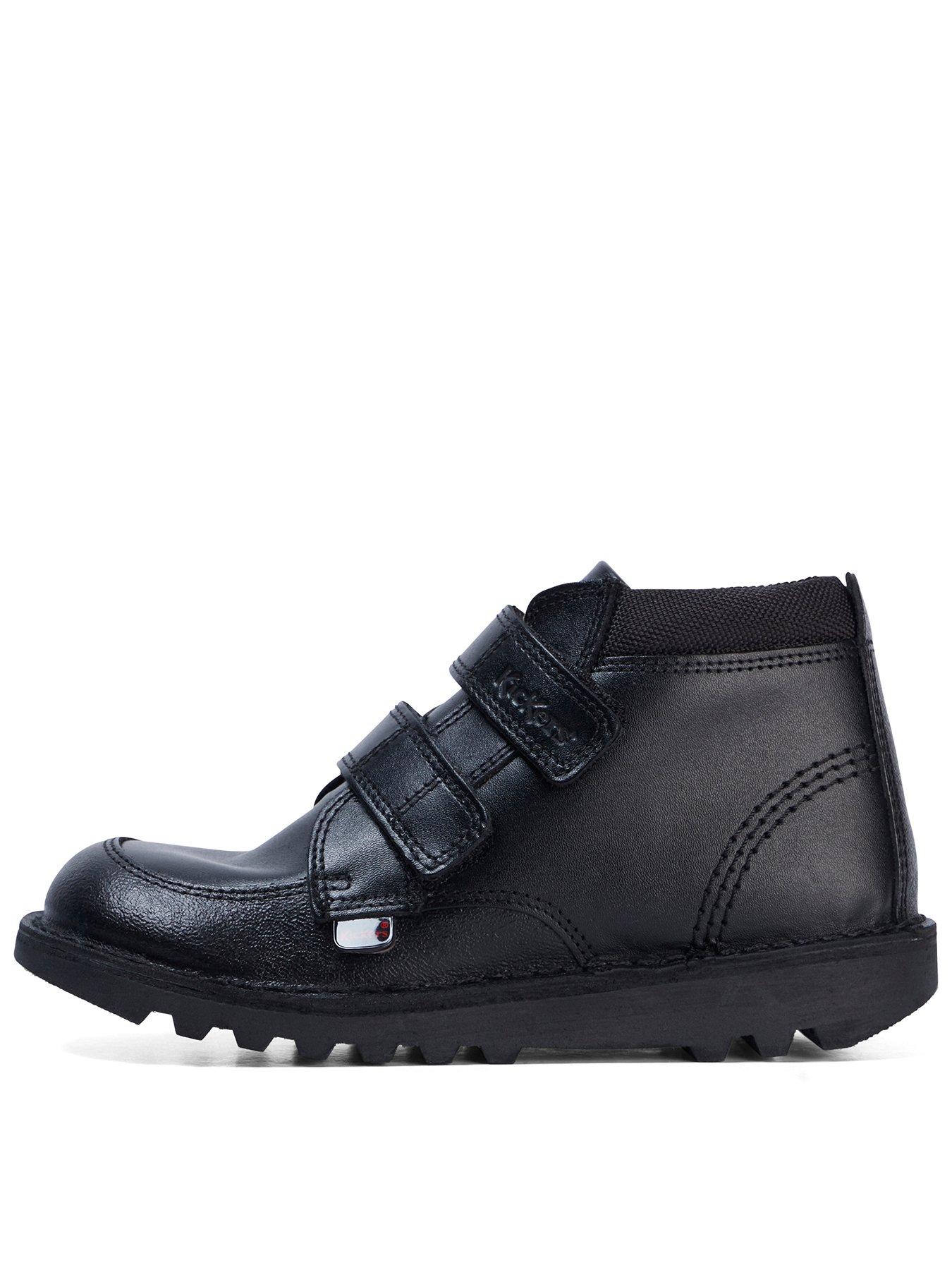 Kickers Junior Kick Scuff Hi Leather Shoe - Black