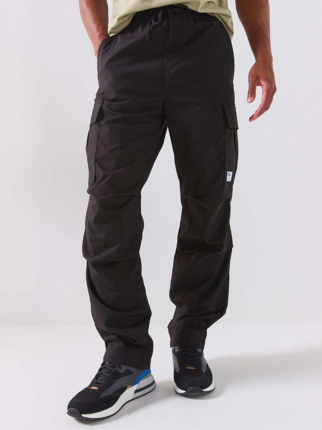 Image 1 of 5 of HUGO Relaxed Fit Cargo Trousers - Black