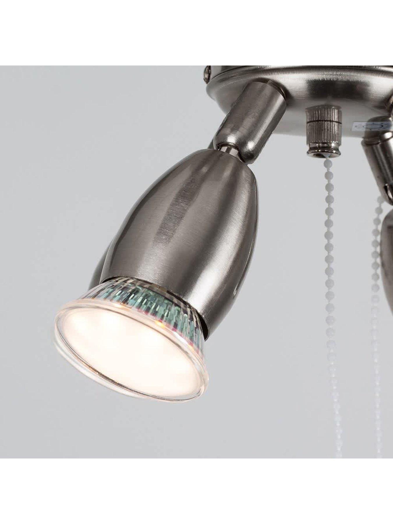 Image 4 of 6 of ValueLights Scimitar 42" 4 Blade Chrome & Black Ceiling Light Fan