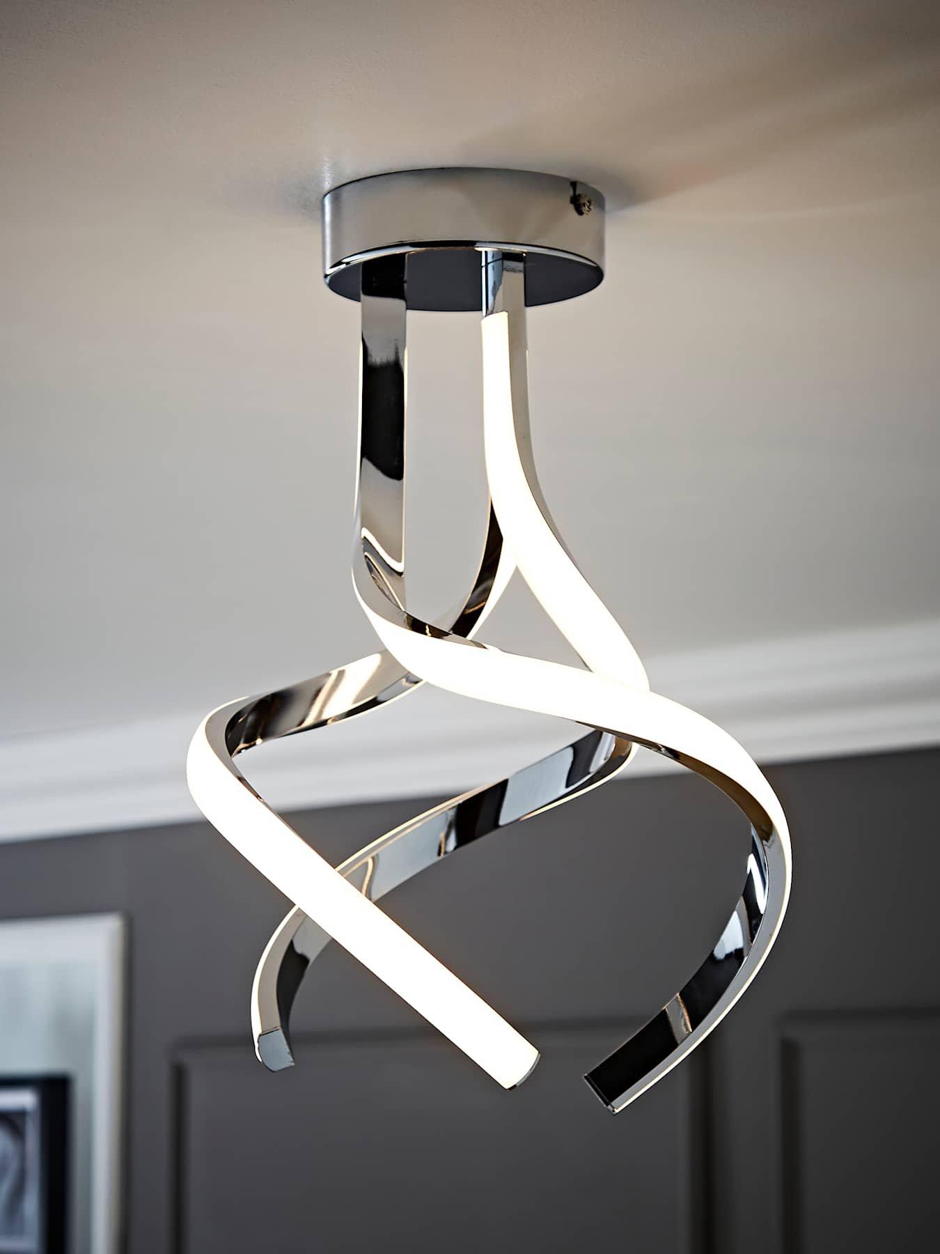 Image 1 of 7 of ValueLights Infinity Chrome Twirl Integrated Led Ceiling Light