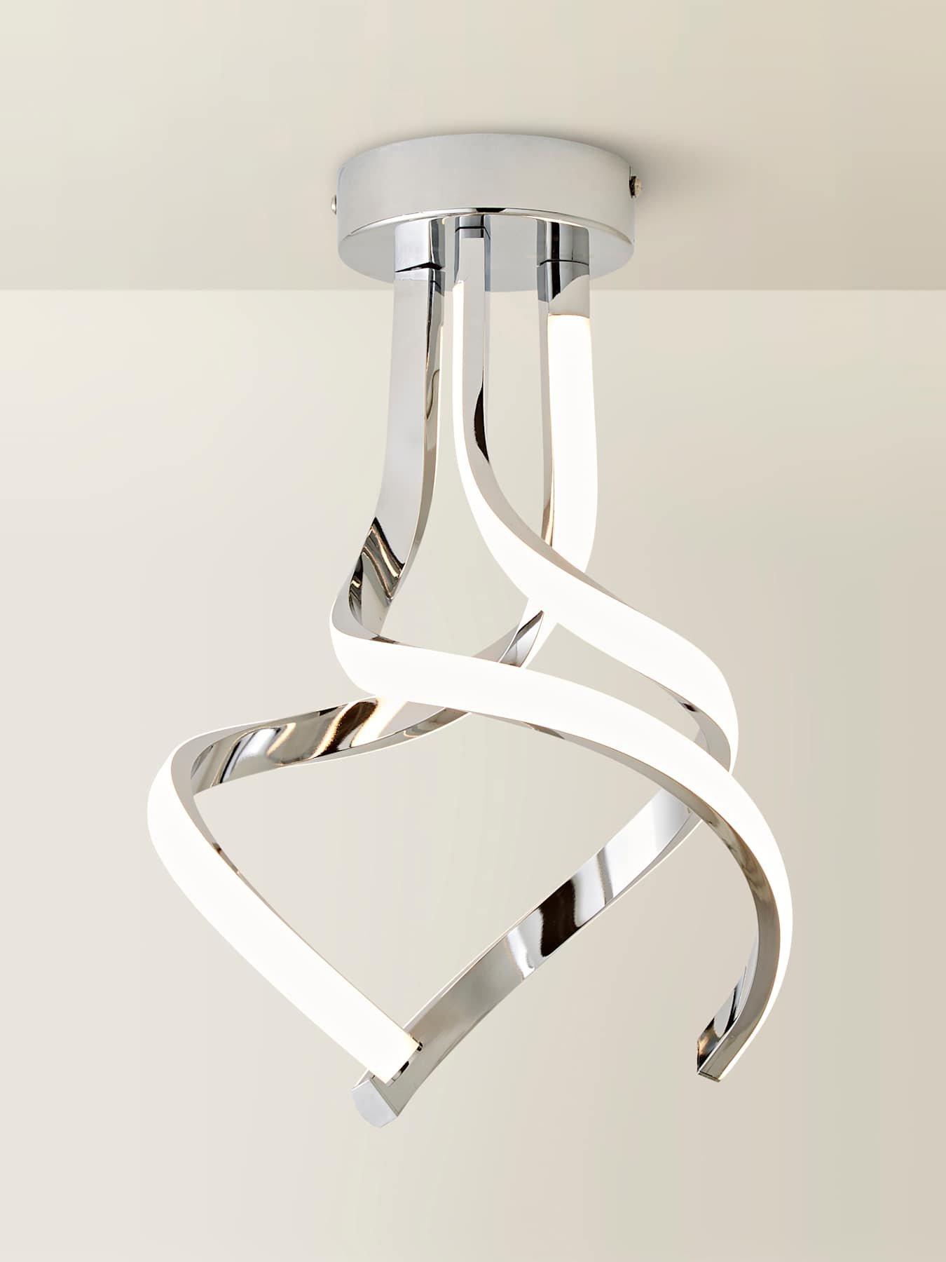 Image 6 of 7 of ValueLights Infinity Chrome Twirl Integrated Led Ceiling Light