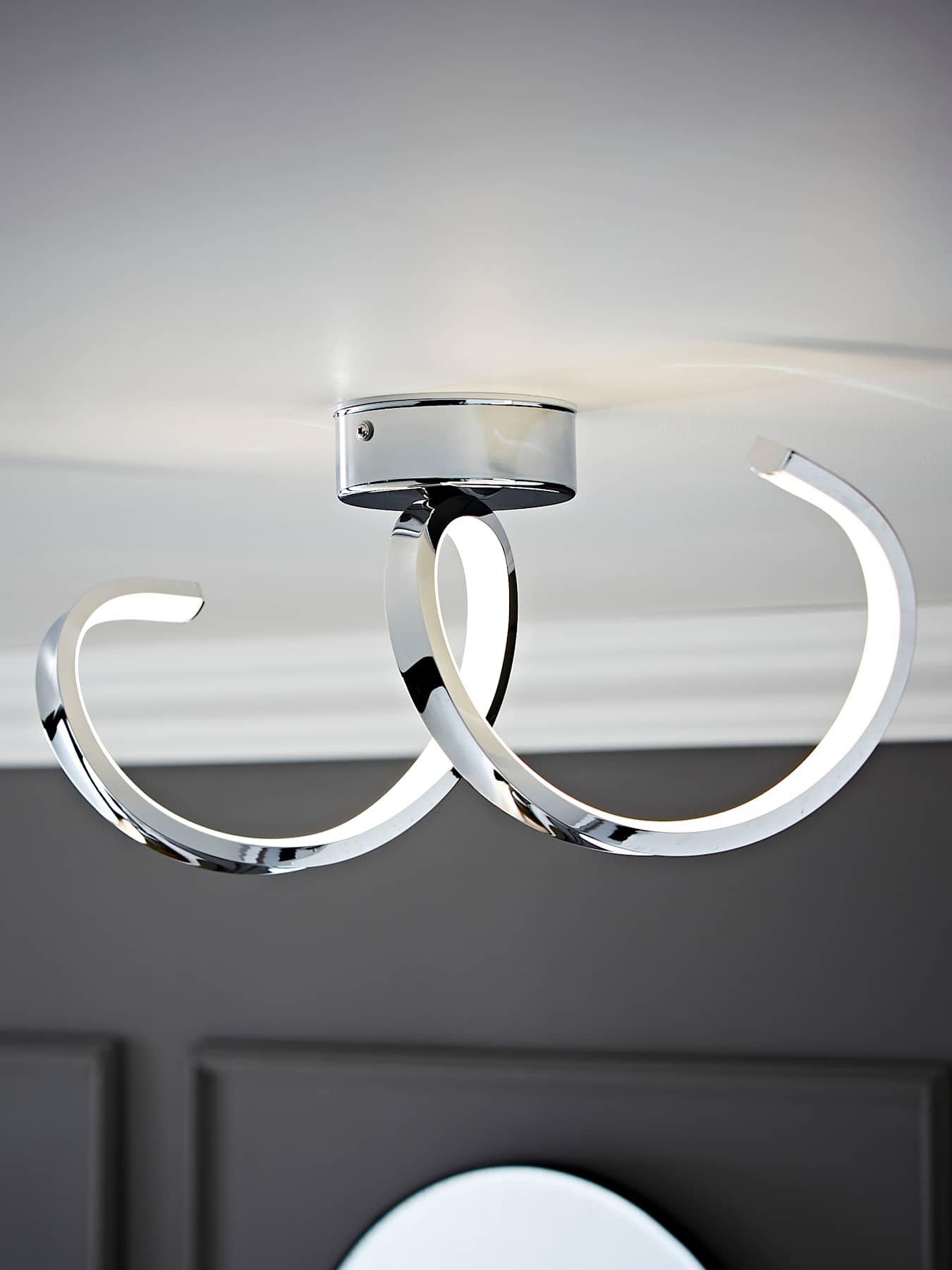 Image 1 of 7 of ValueLights Infinity Chrome Single Twist Integrated Led Ceiling Light