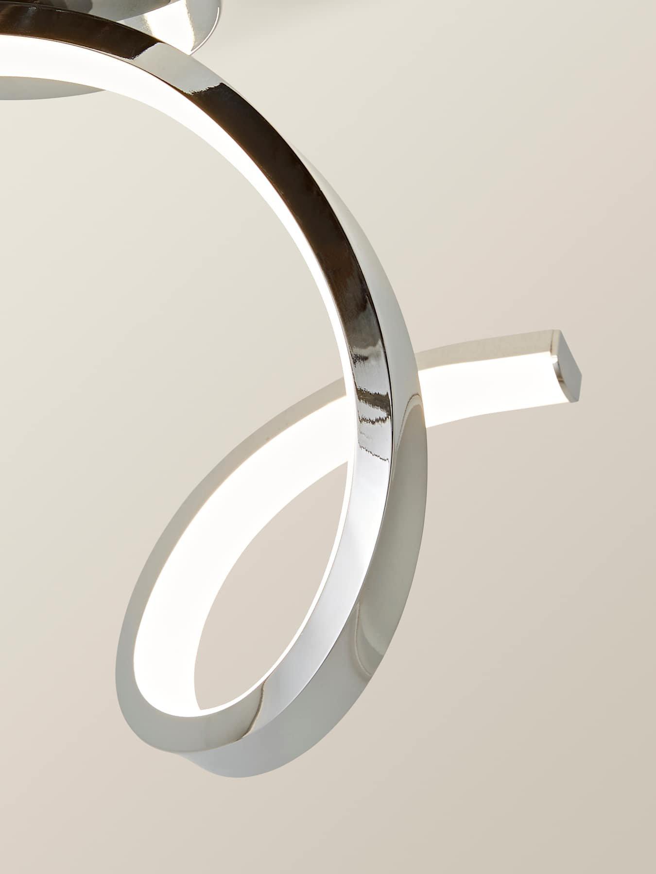 Image 3 of 7 of ValueLights Infinity Chrome Single Twist Integrated Led Ceiling Light