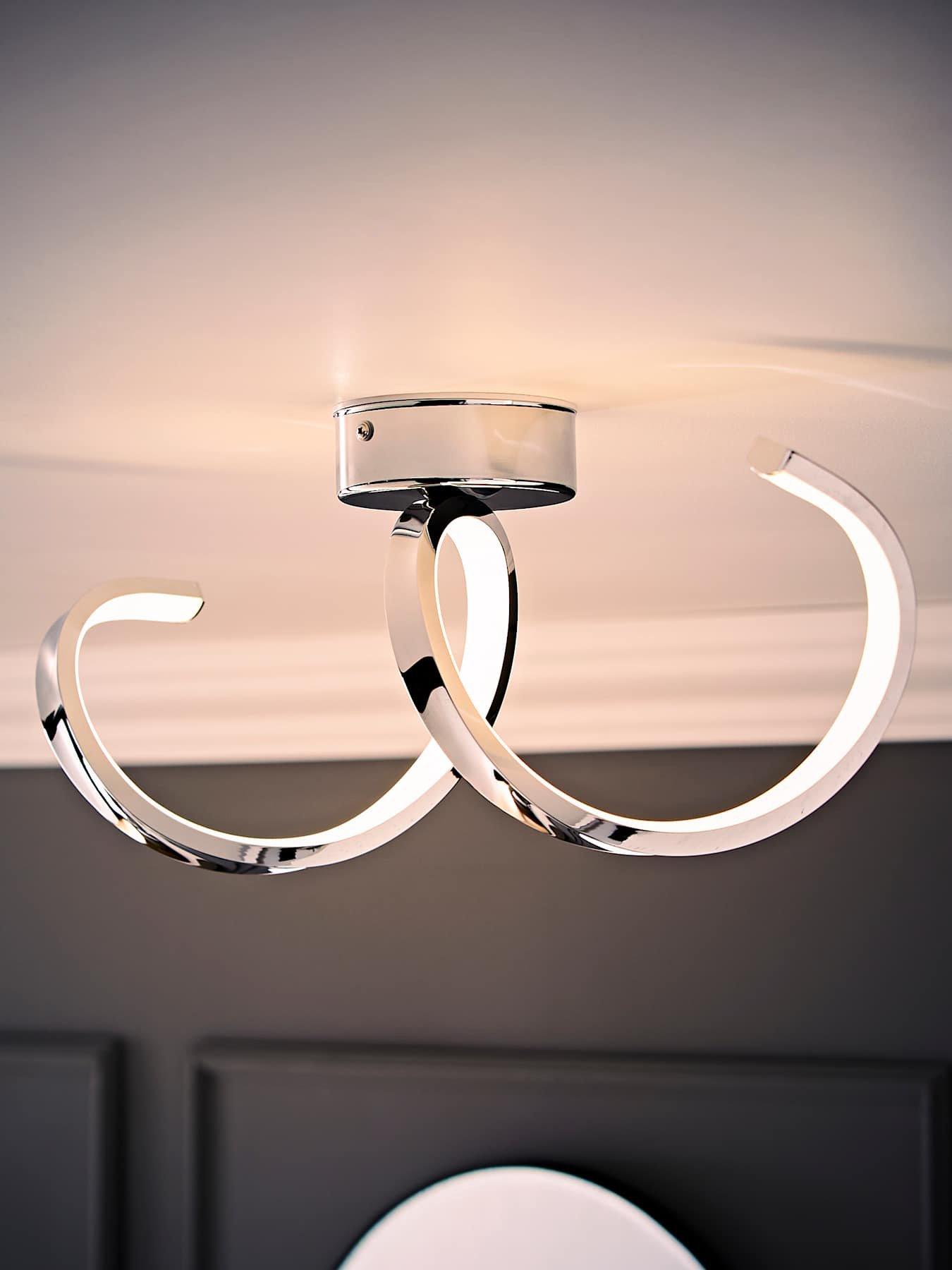 Image 5 of 7 of ValueLights Infinity Chrome Single Twist Integrated Led Ceiling Light