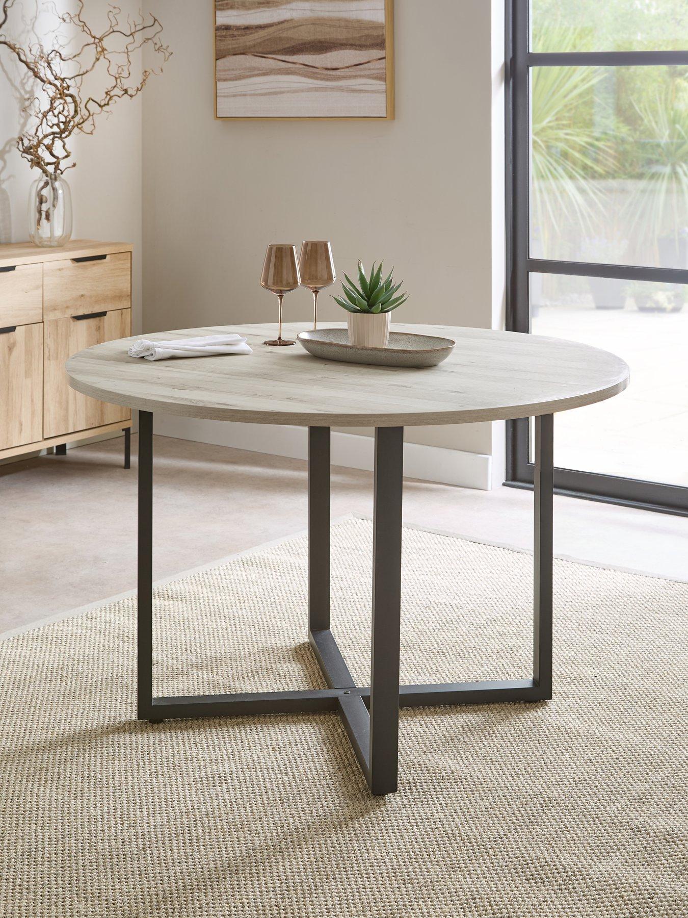 The Very Collection Harlem Grey Oak Round Dining Table - FSC® Certified