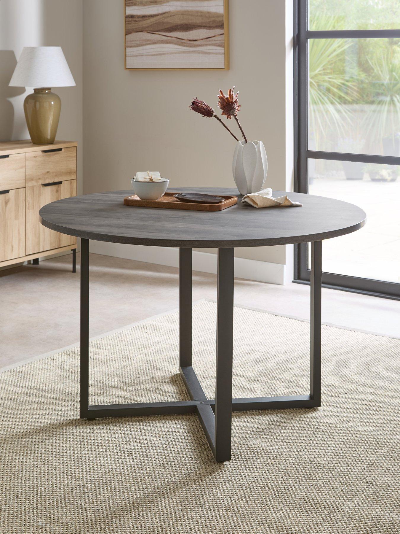The Very Collection Harlem Black Oak Round Dining Table - FSC® Certified