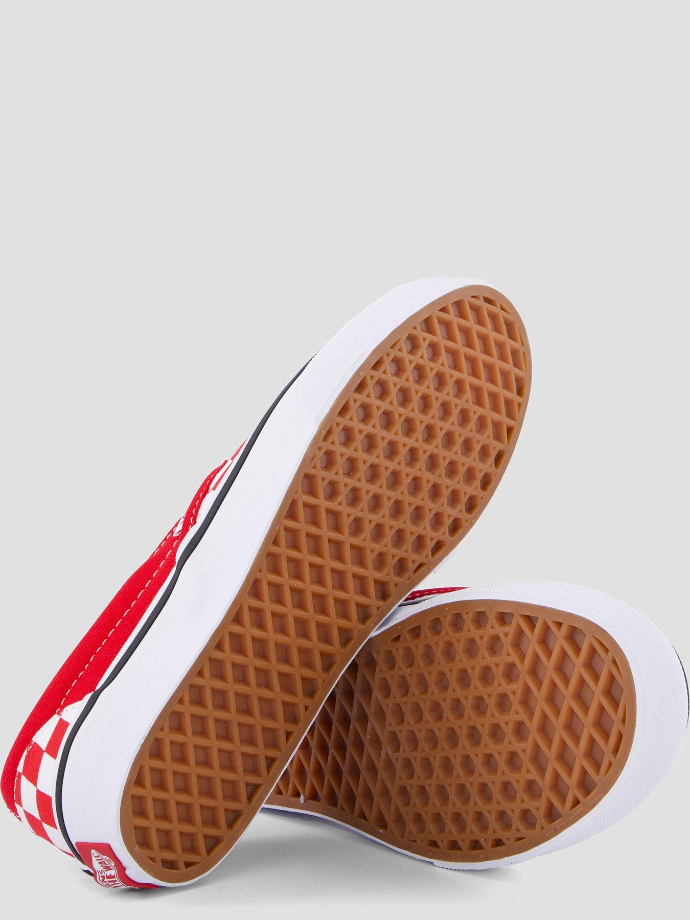 Image 4 of 7 of Vans Boys Classic Slip-On Checkerboard Trainers - Red
