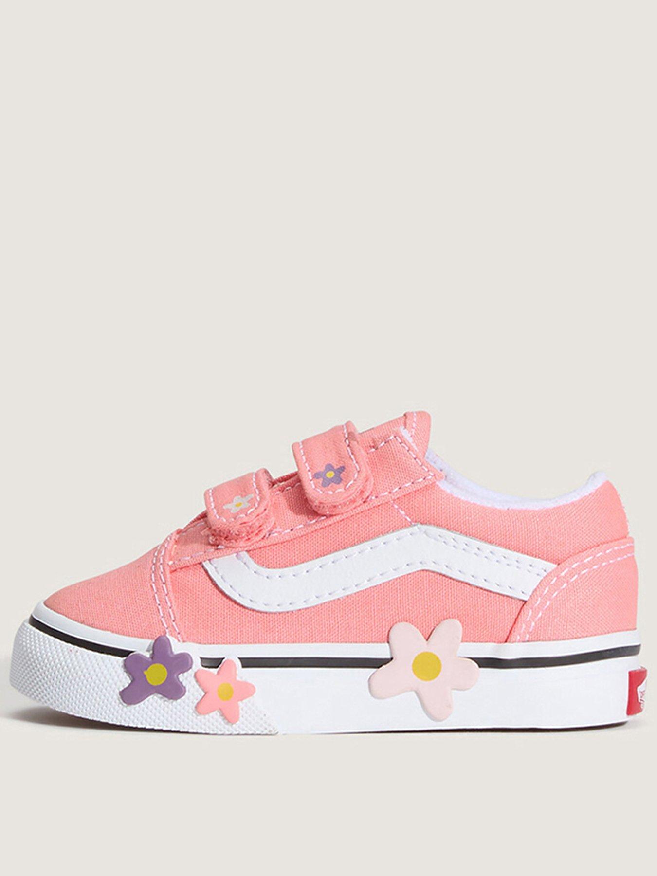 Image 1 of 4 of Vans Toddler Old Skool V Flower Trainers - Pink