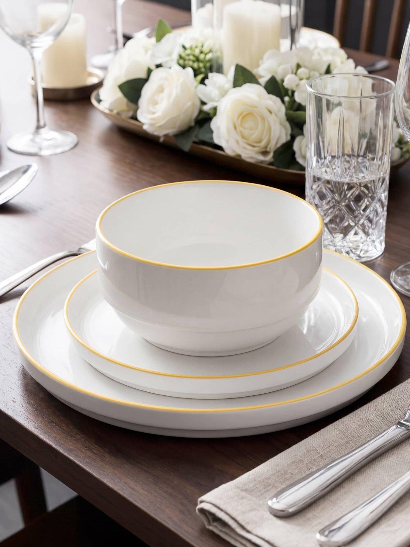 Image 1 of 5 of WATERSIDE 12pc Stacking Yellow Rim