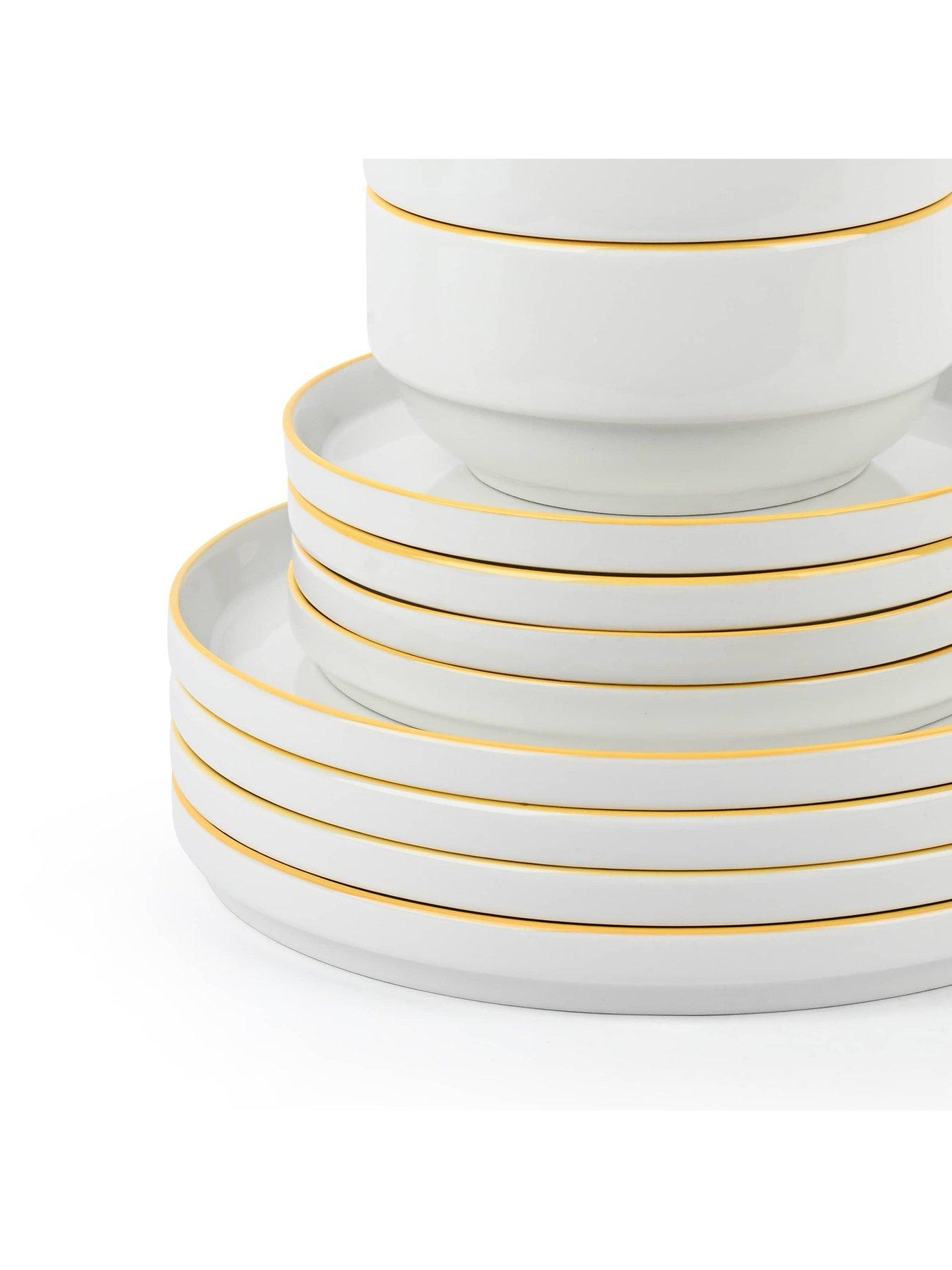 Image 3 of 5 of WATERSIDE 12pc Stacking Yellow Rim