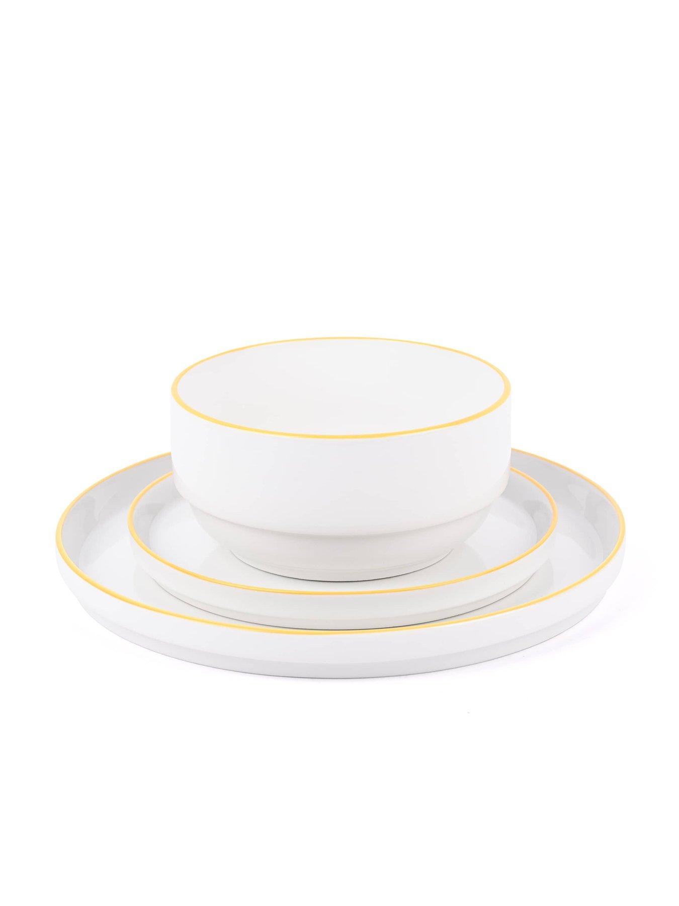 Image 4 of 5 of WATERSIDE 12pc Stacking Yellow Rim