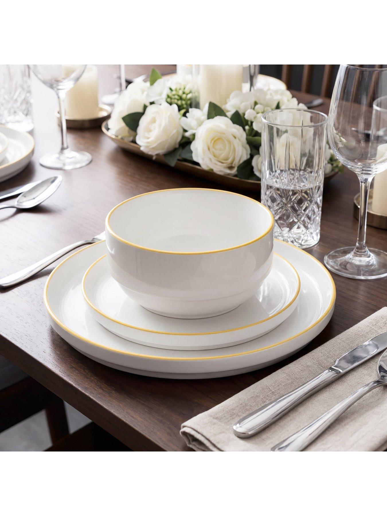 Image 3 of 5 of WATERSIDE 12pc Stacking Yellow&nbsp;Rim
