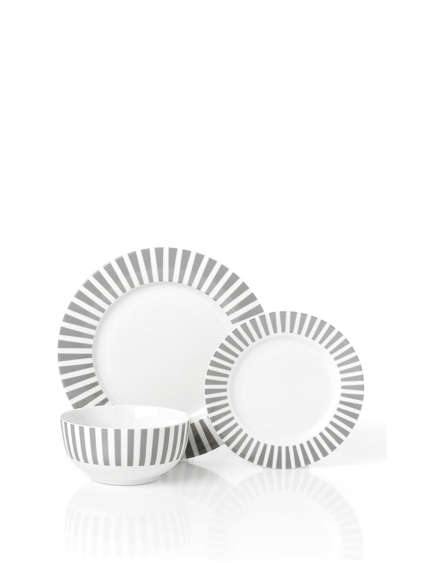 WATERSIDE 12pc Grey Stripe