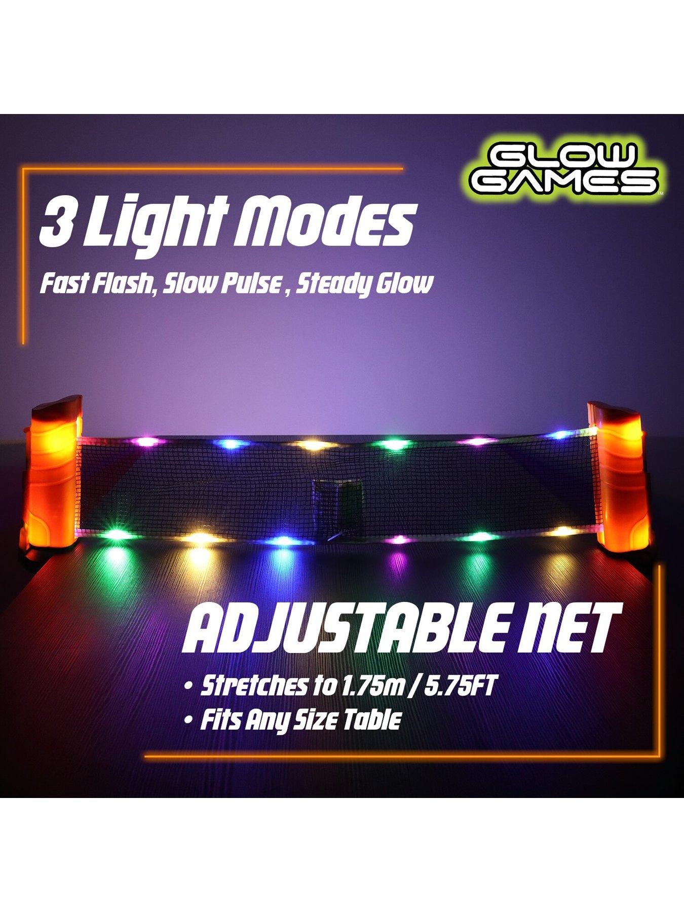 Image 2 of 7 of Glow Games Light-Up Adjustable Net Table Tennis Game Set