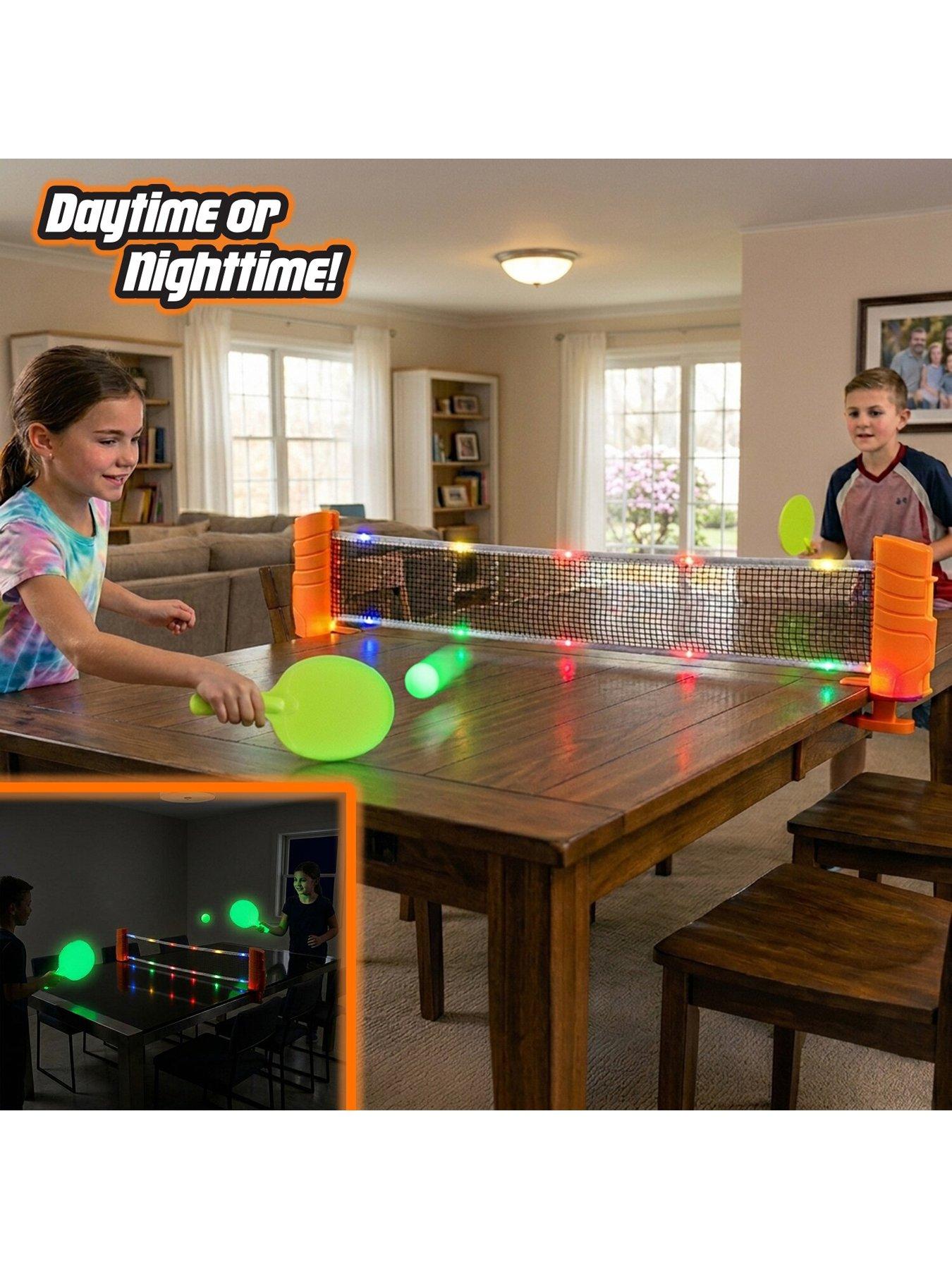 Image 3 of 7 of Glow Games Light-Up Adjustable Net Table Tennis Game Set