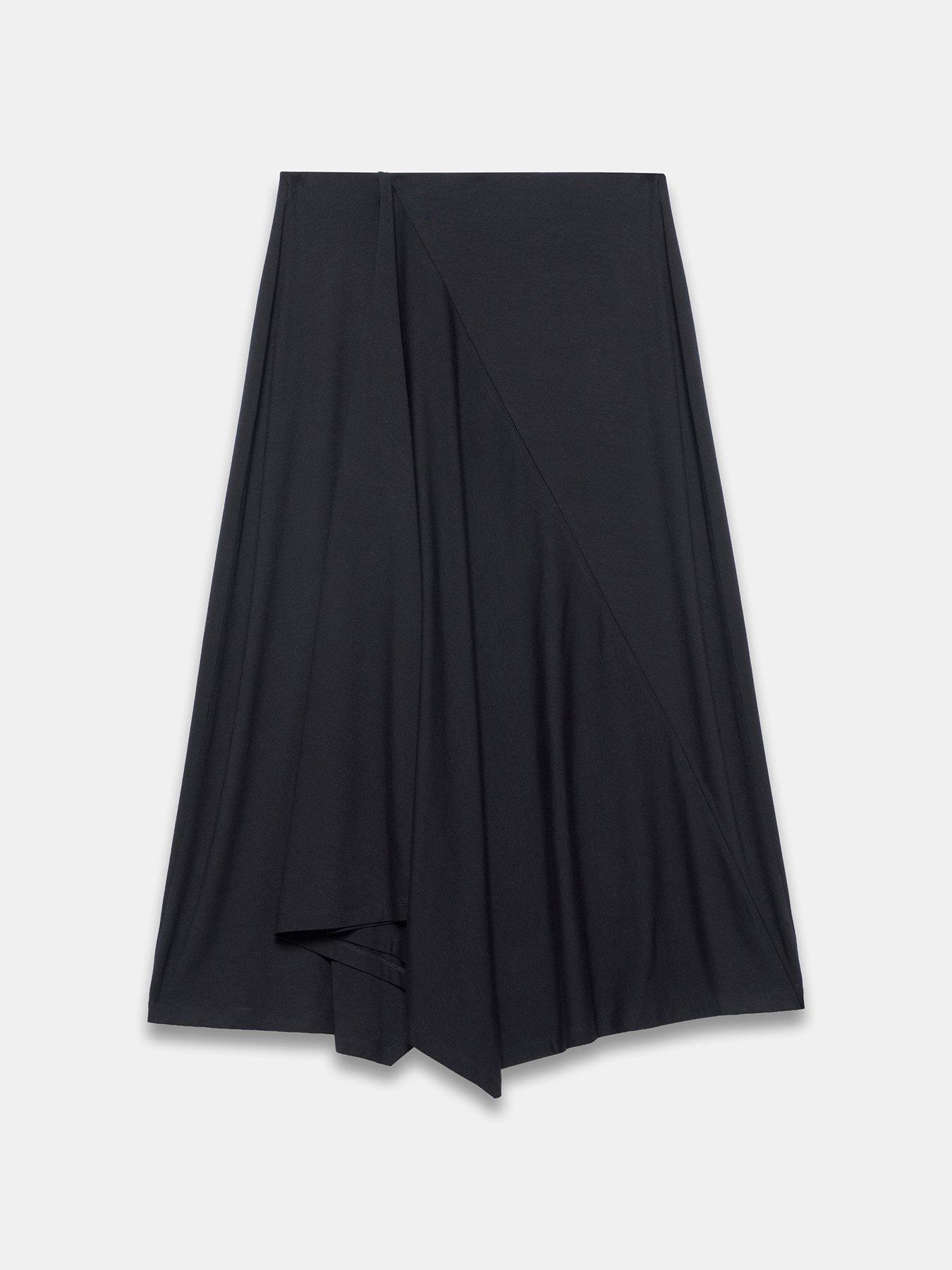 mint-velvet-black-jersey-asymmetric-skirtdetail