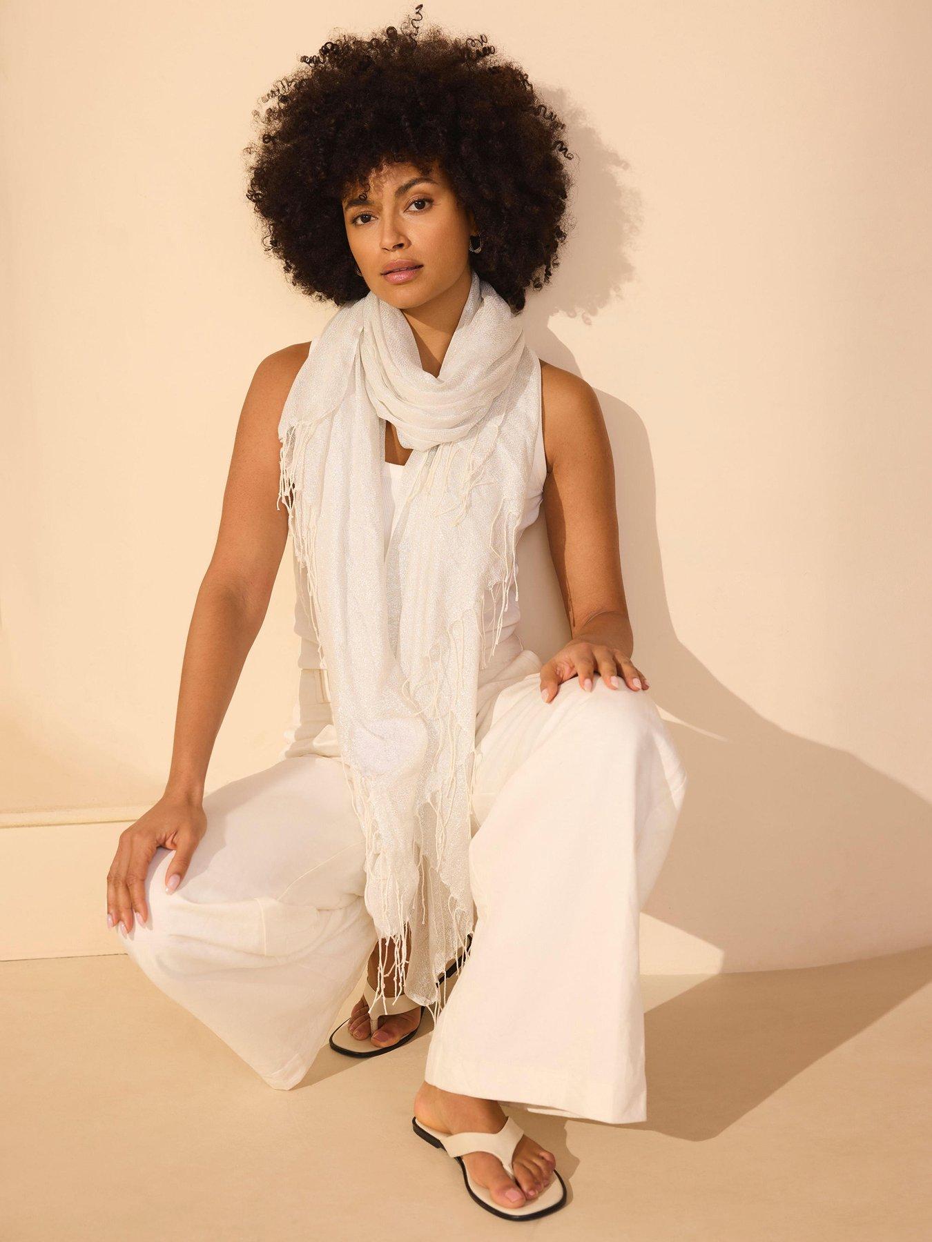 Image 2 of 4 of Mint Velvet Silver Metallic Lightweight Scarf - Silver