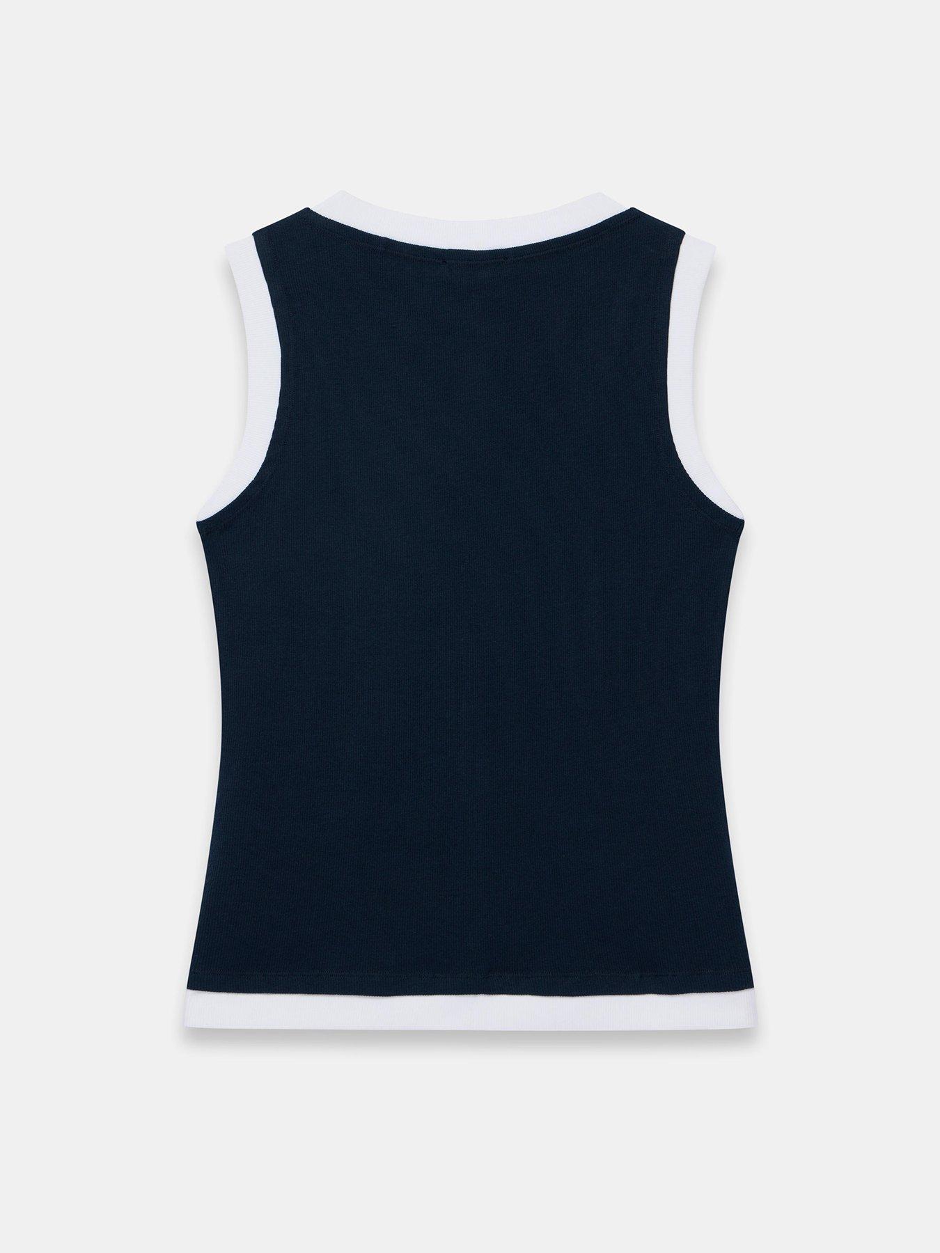 Image 6 of 6 of Mint Velvet Double Layer Vest - Navy&nbsp;