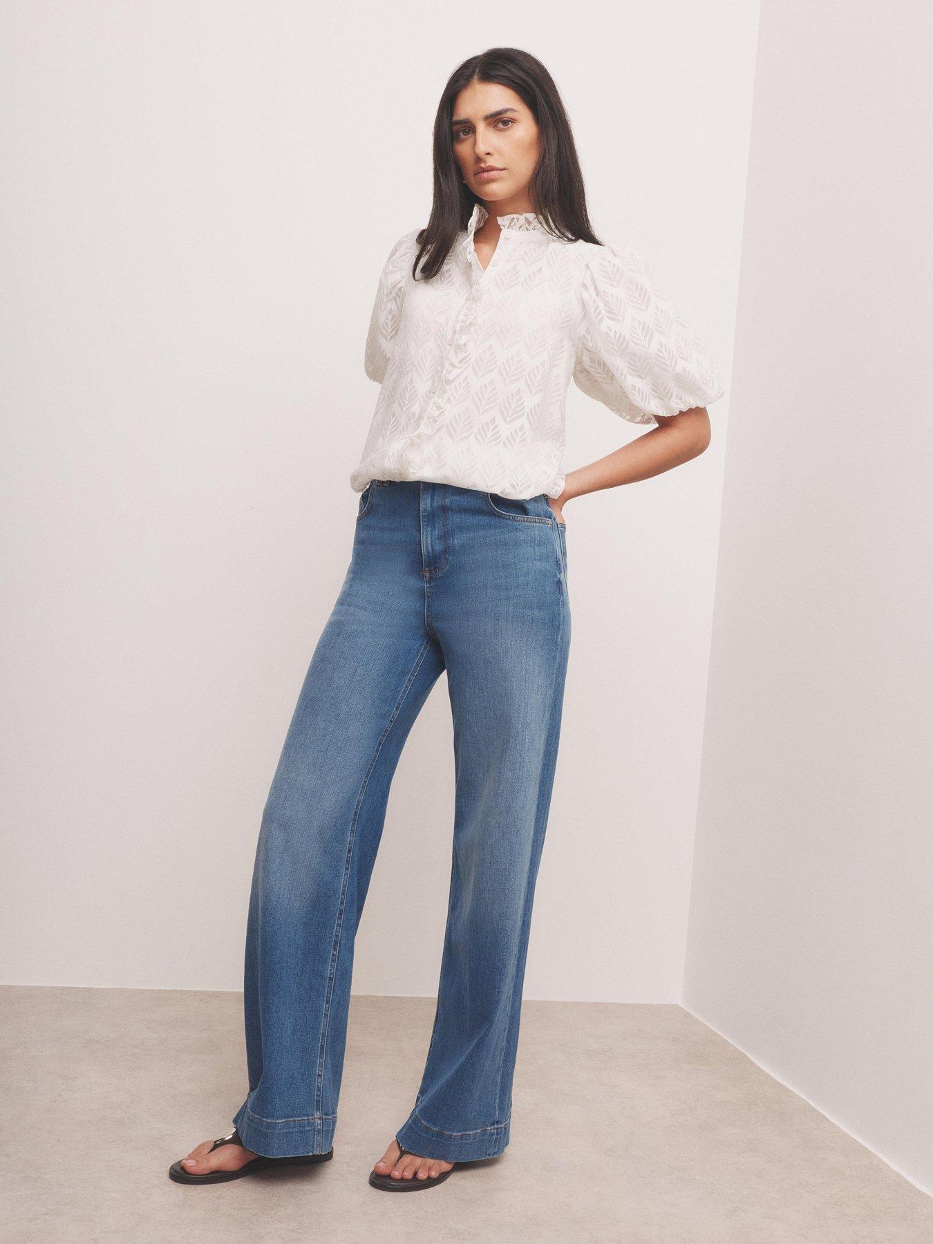 mint-velvet-white-jacquard-puff-blouseoutfit