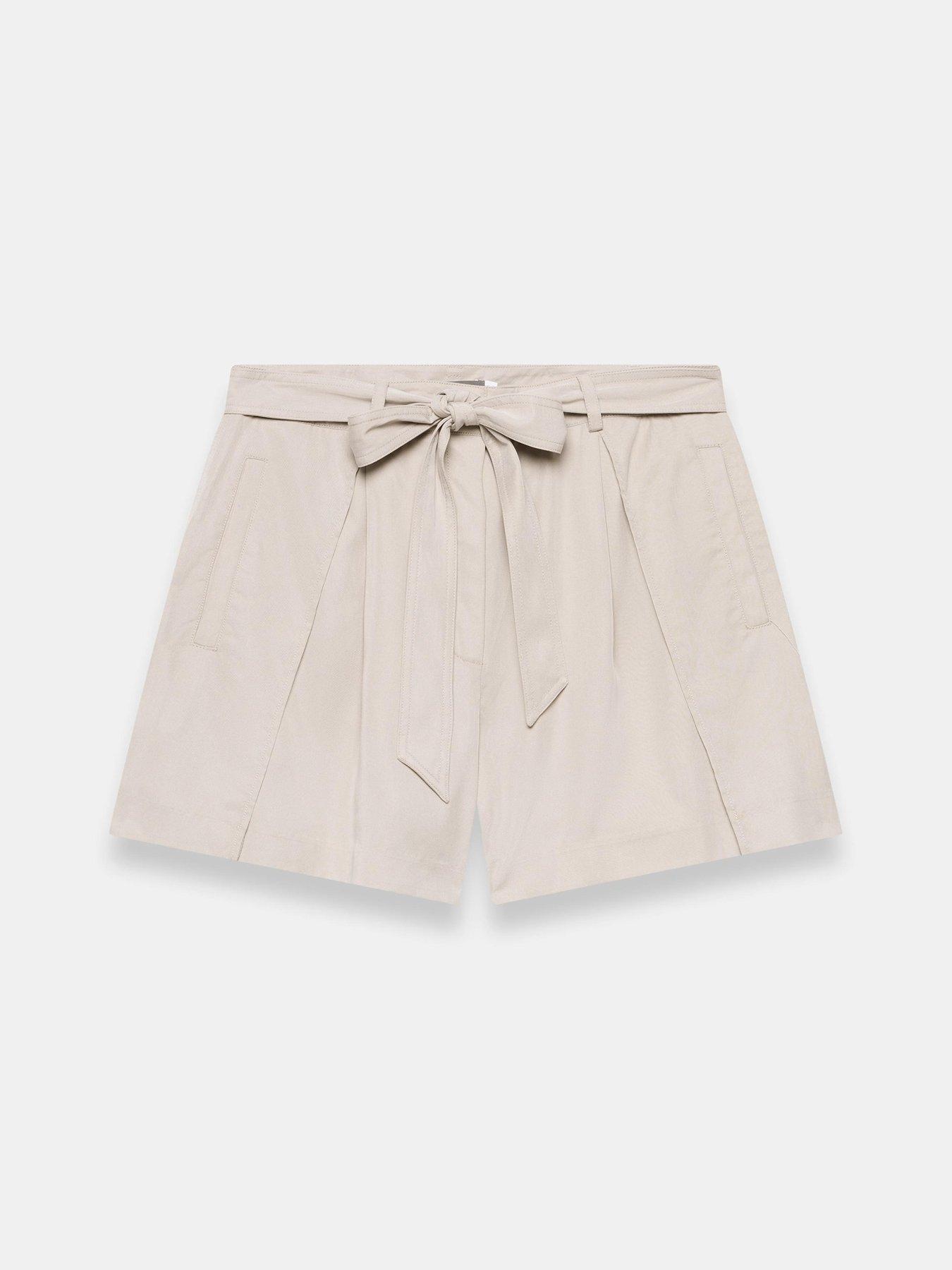 Image 5 of 6 of Mint Velvet Tie Waist Shorts - Neutral