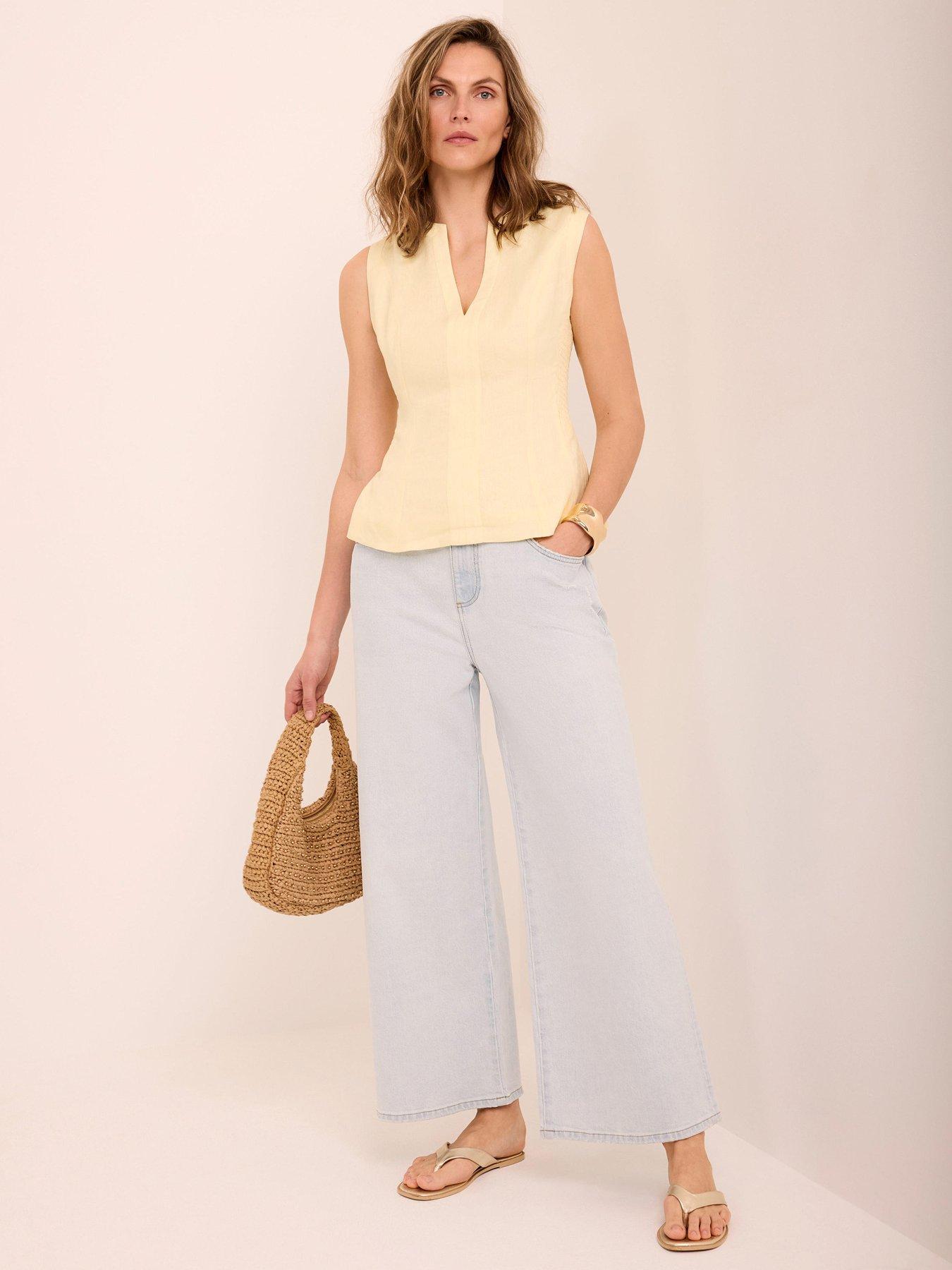 Image 1 of 6 of Mint Velvet Light Indigo Ankle Wide Jean