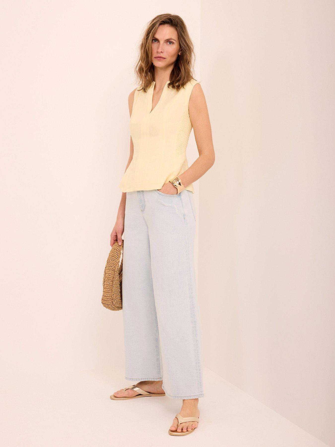 Image 2 of 6 of Mint Velvet Light Indigo Ankle Wide Jean