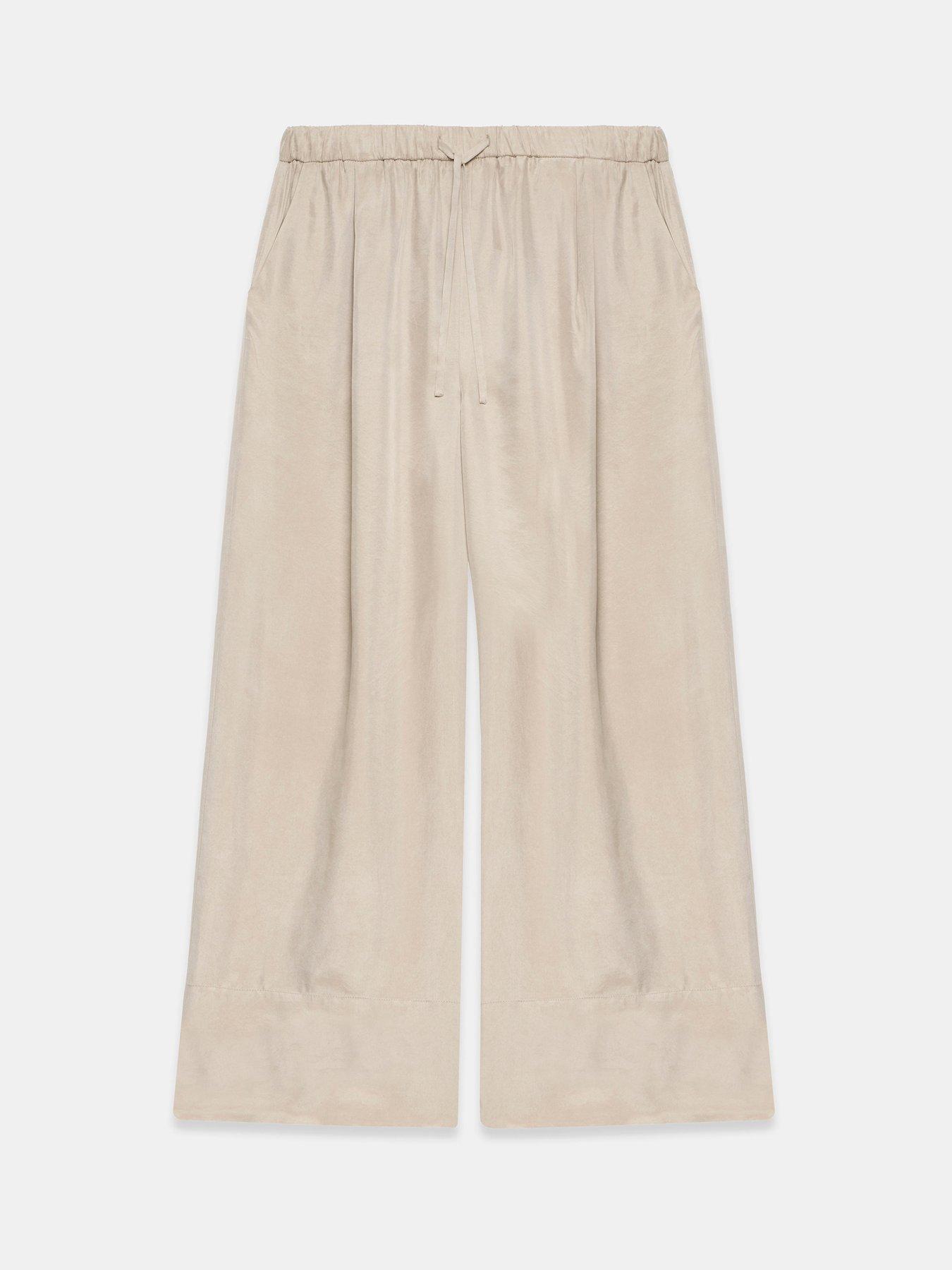Image 2 of 3 of Mint Velvet Neutral Cupro Wide Leg Trouser - Cream
