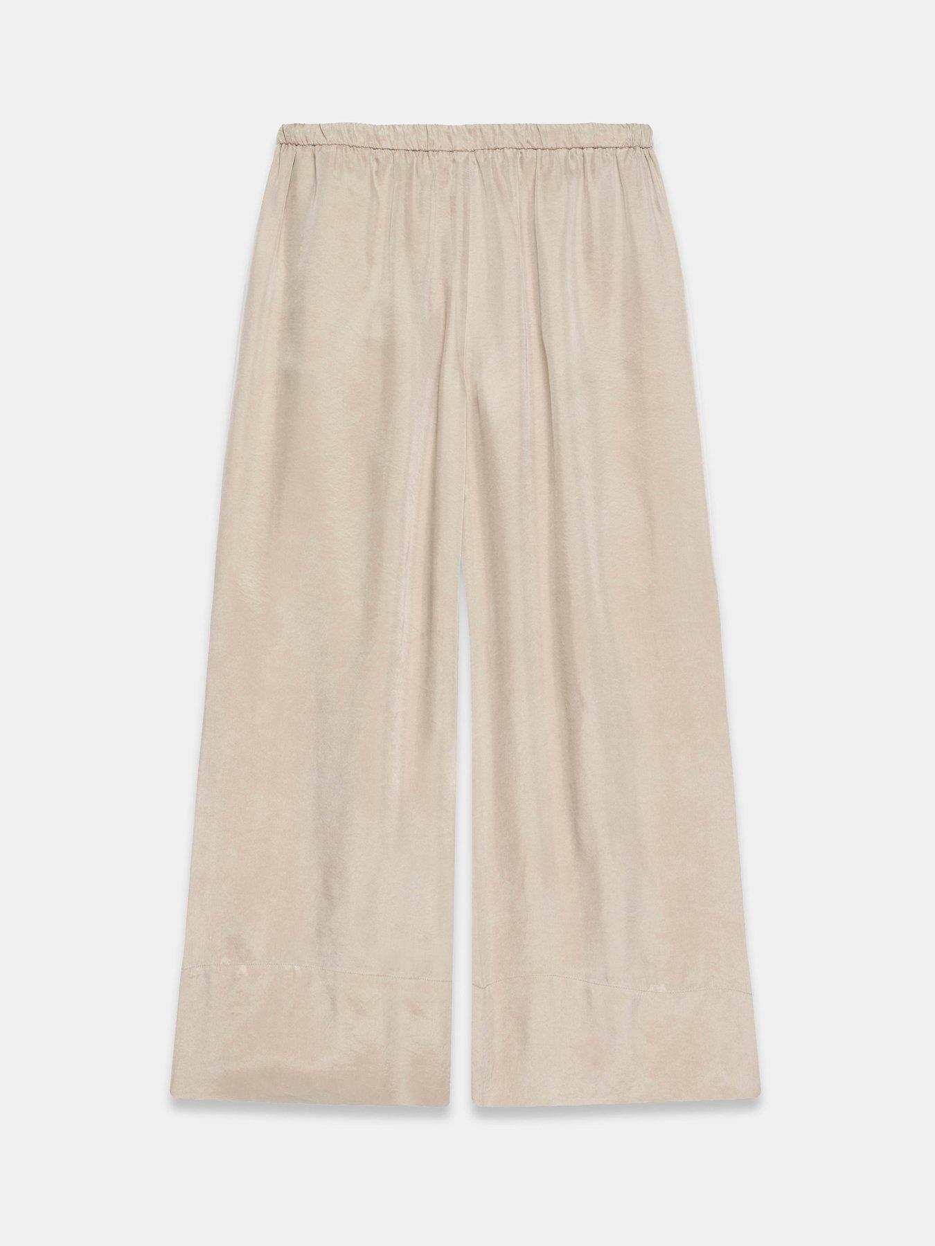 Image 3 of 3 of Mint Velvet Neutral Cupro Wide Leg Trouser - Cream