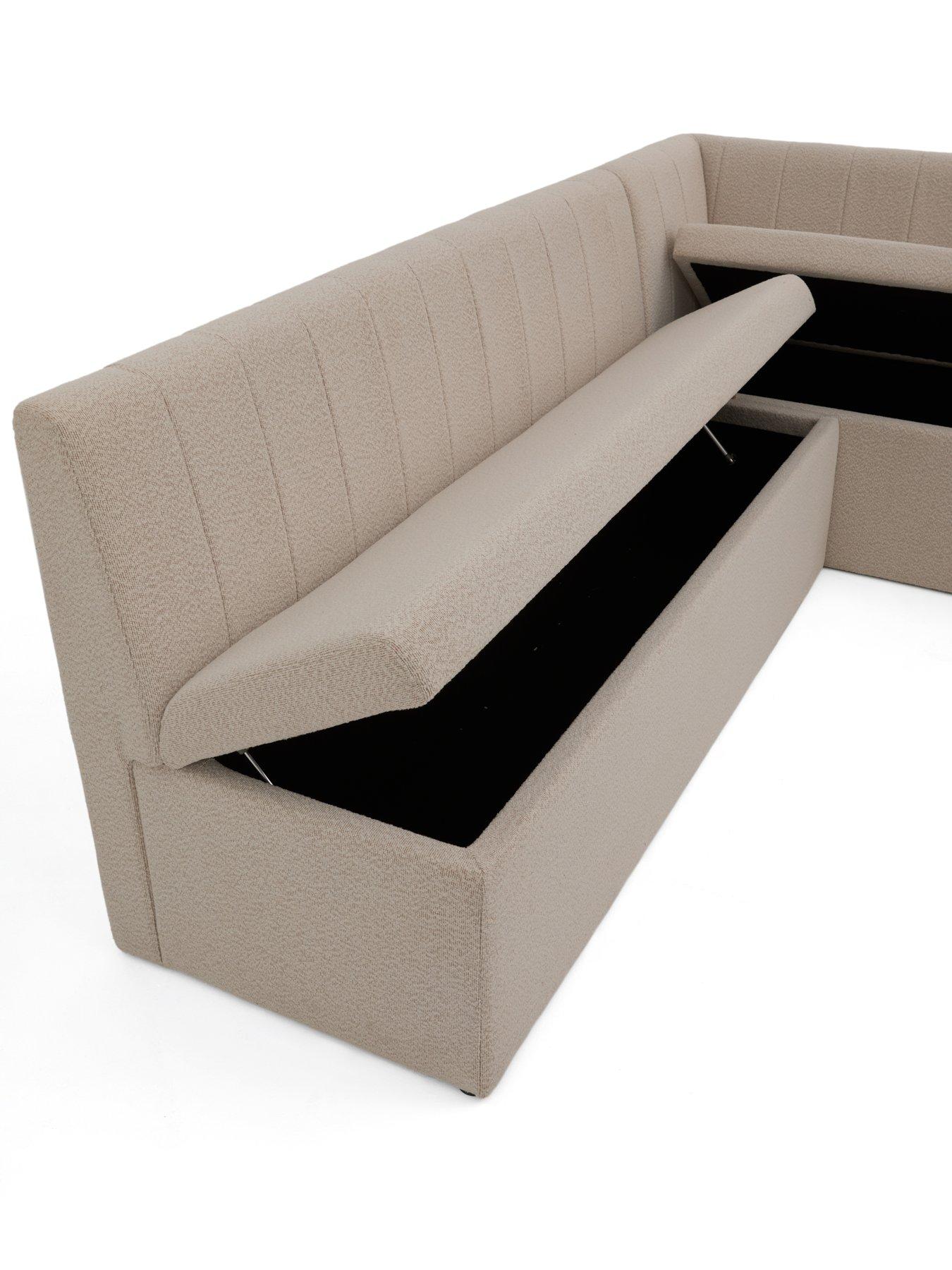 Image 7 of 7 of The Very Collection Sander Corner Storage Booth In Boucle