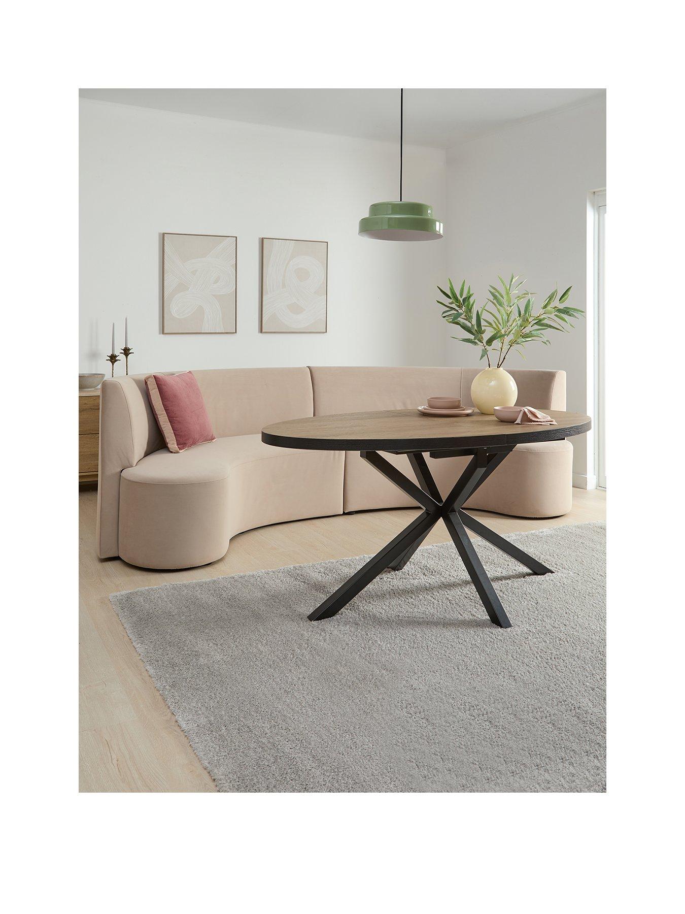 Image 2 of 7 of The Very Collection Esme Curved Velvet Dining Booth - Taupe