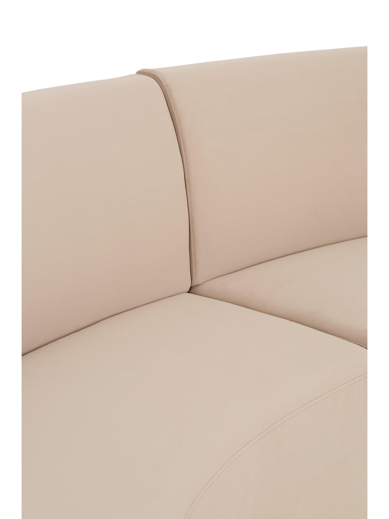 Image 6 of 7 of The Very Collection Esme Curved Velvet Dining Booth - Taupe