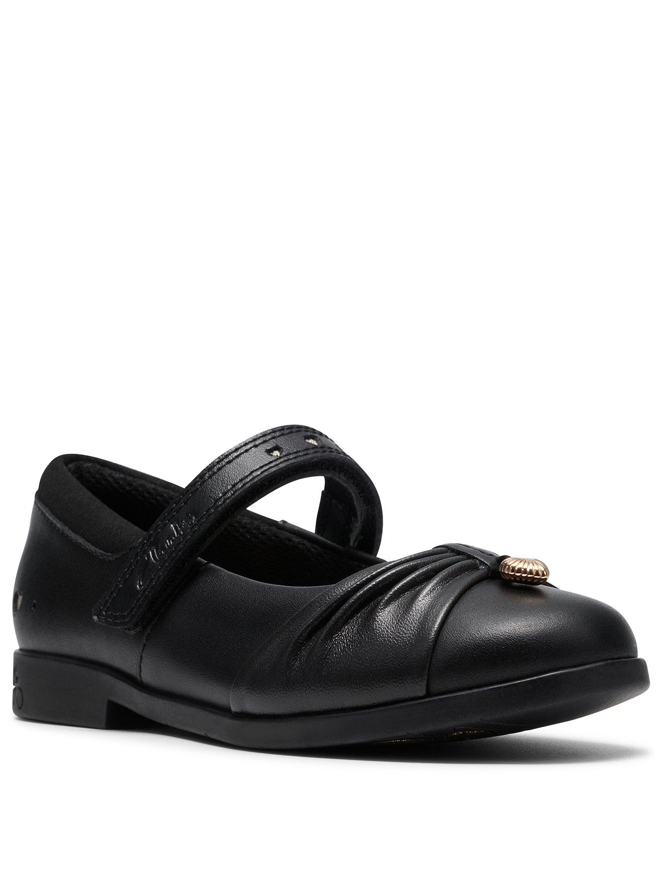 Image 2 of 6 of Clarks Kids Lock Gem Leather Mary-jane Shoe- Black