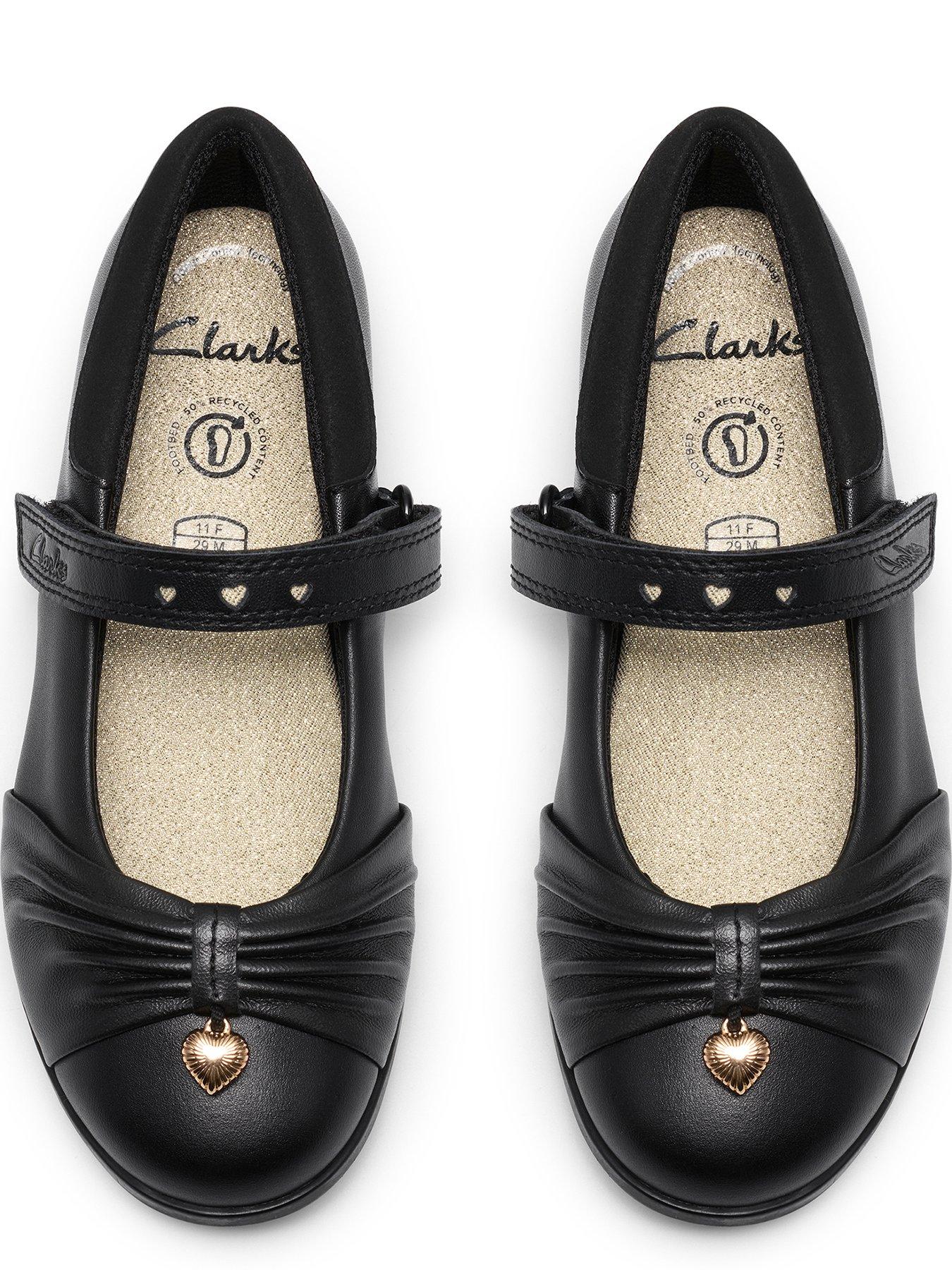 Image 4 of 6 of Clarks Kids Lock Gem Leather Mary-jane Shoe- Black