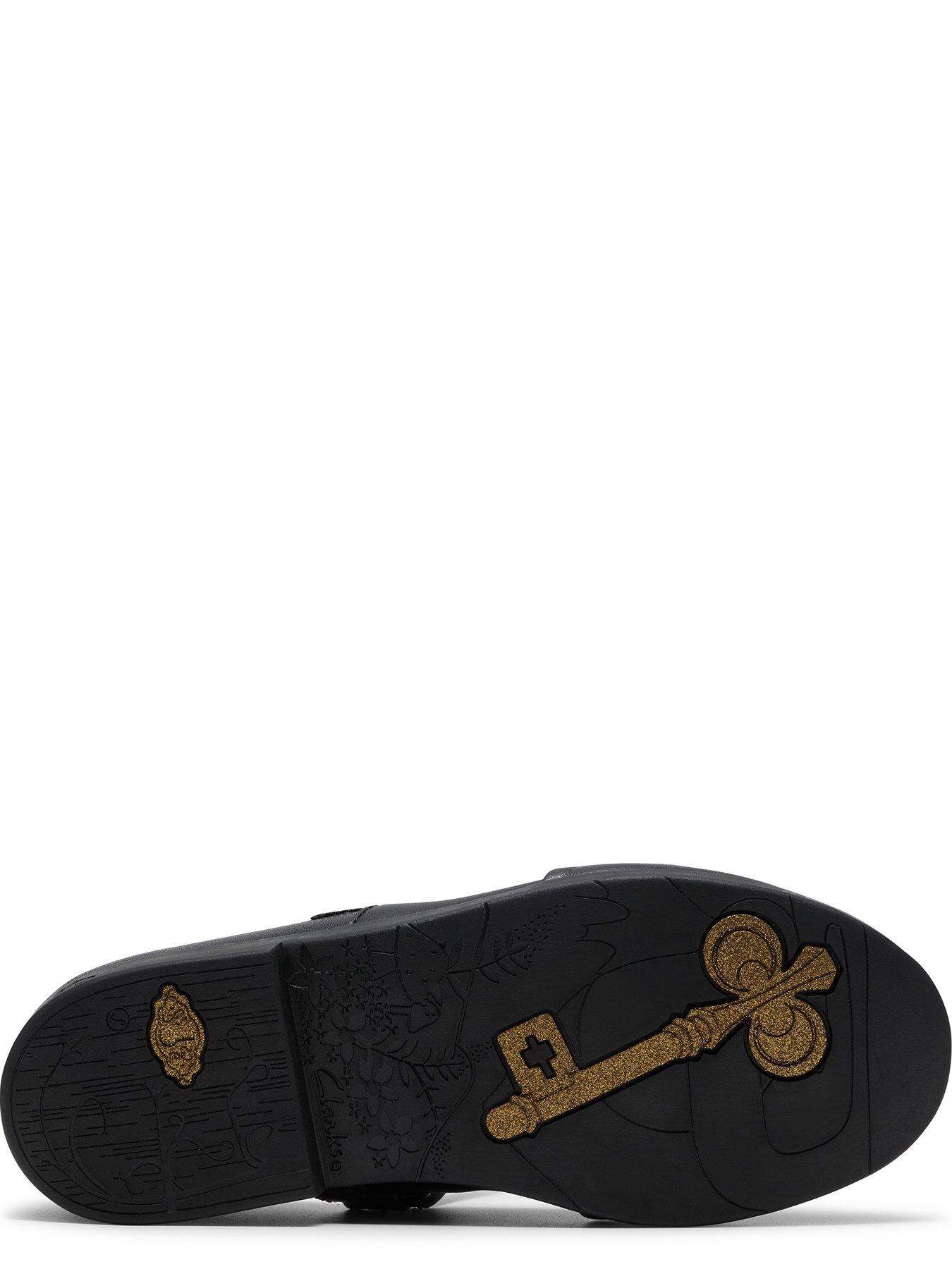 Image 5 of 6 of Clarks Kids Lock Gem Leather Mary-jane Shoe- Black