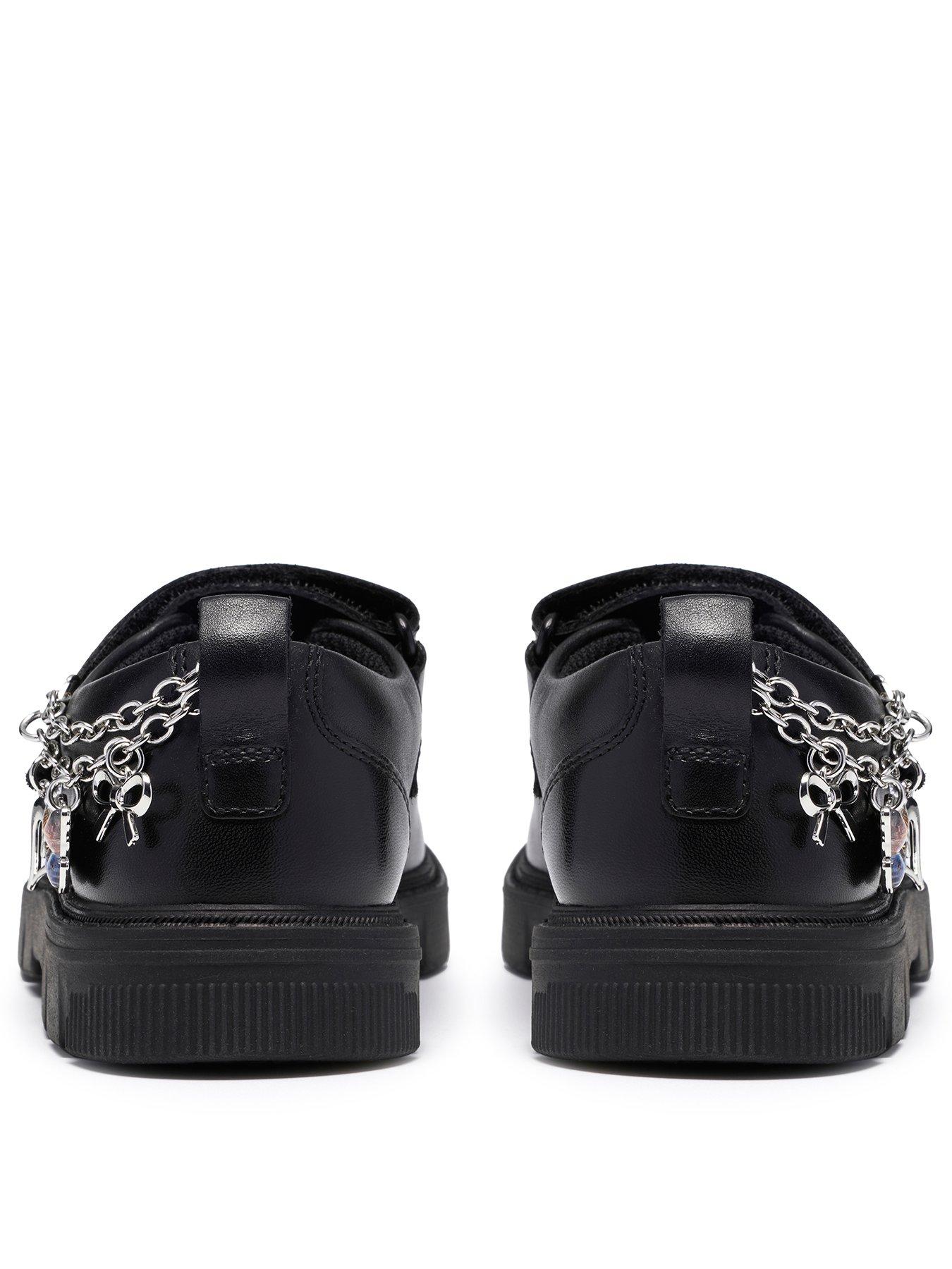 Image 3 of 6 of Clarks Junior Lorcam Charm Leather Shoe - Black