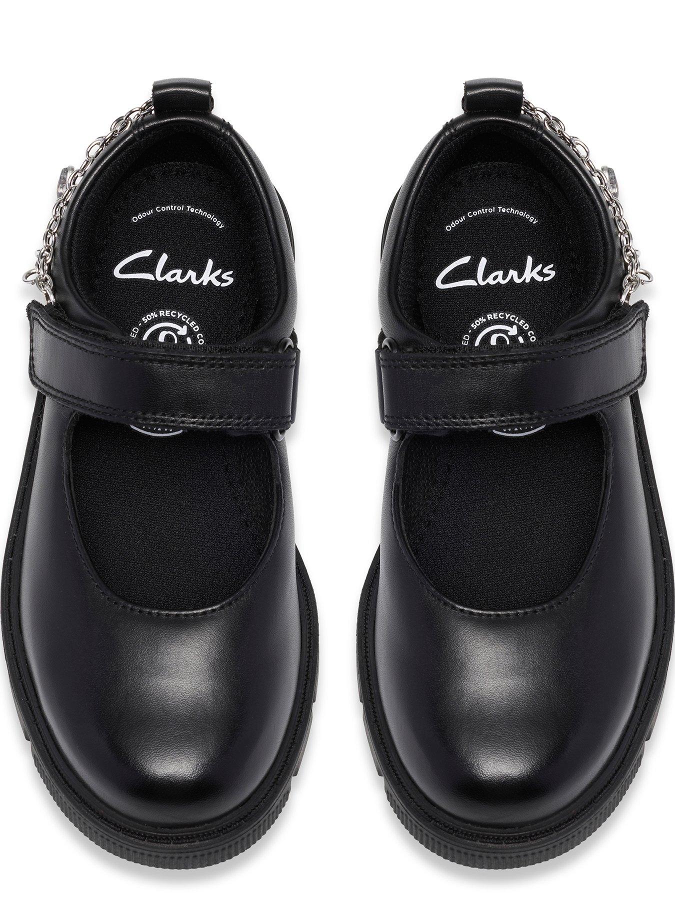 Image 4 of 6 of Clarks Junior Lorcam Charm Leather Shoe - Black