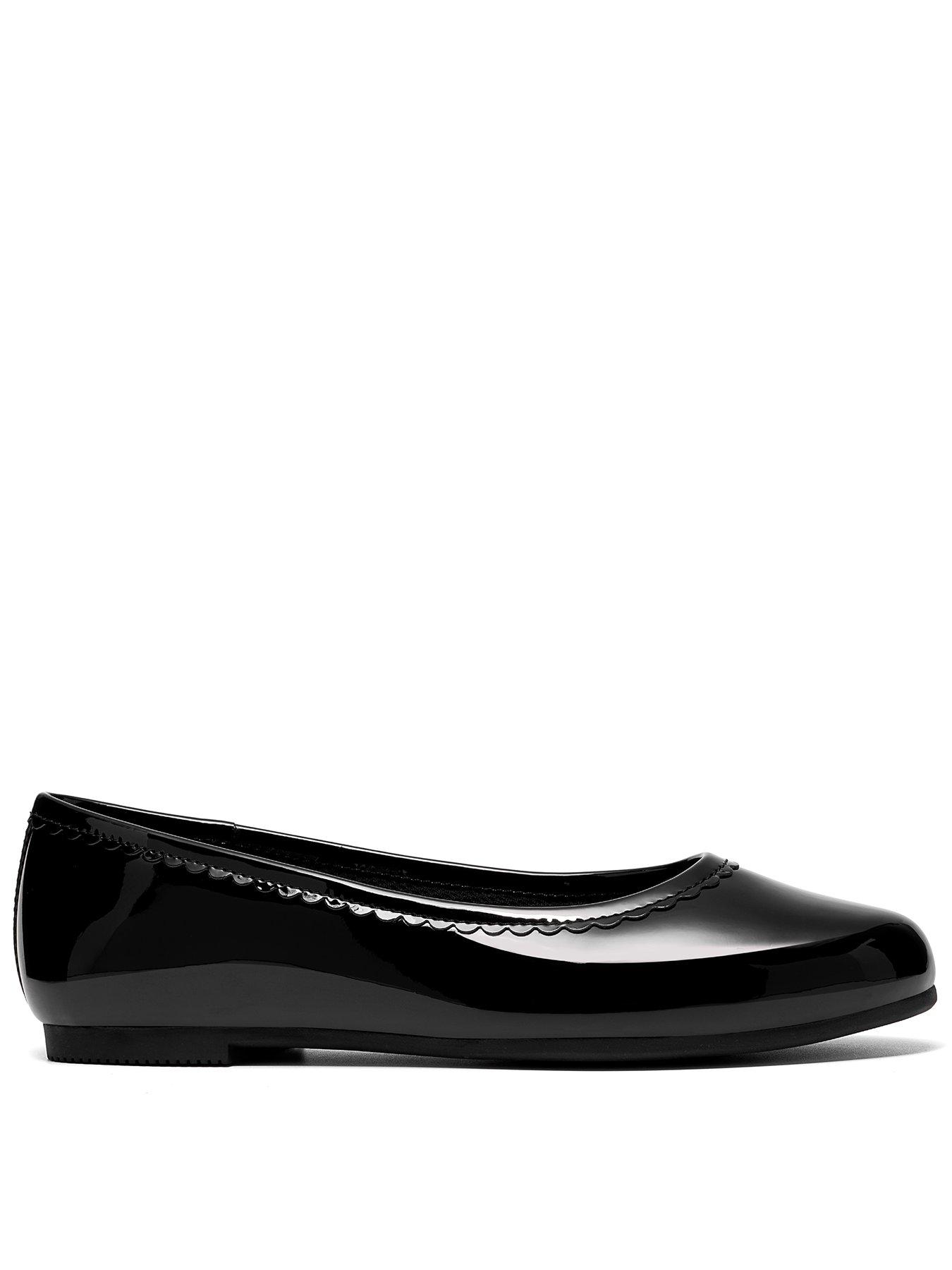 Image 1 of 6 of Clarks Youth Porto Dress Patent Ballerina Shoe - Black