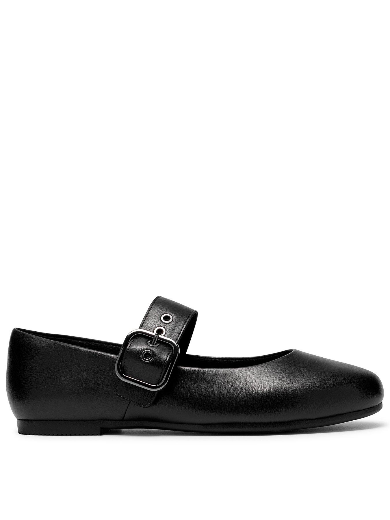 Image 1 of 6 of Clarks Youth Porto Tap Leather Mary-jane Shoe - Black