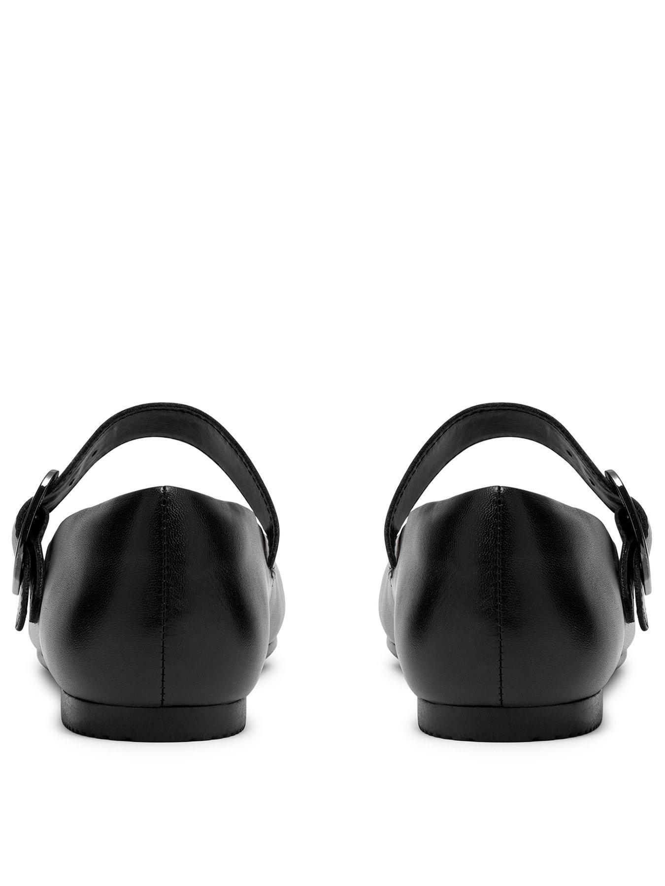 Image 3 of 6 of Clarks Youth Porto Tap Leather Mary-jane Shoe - Black